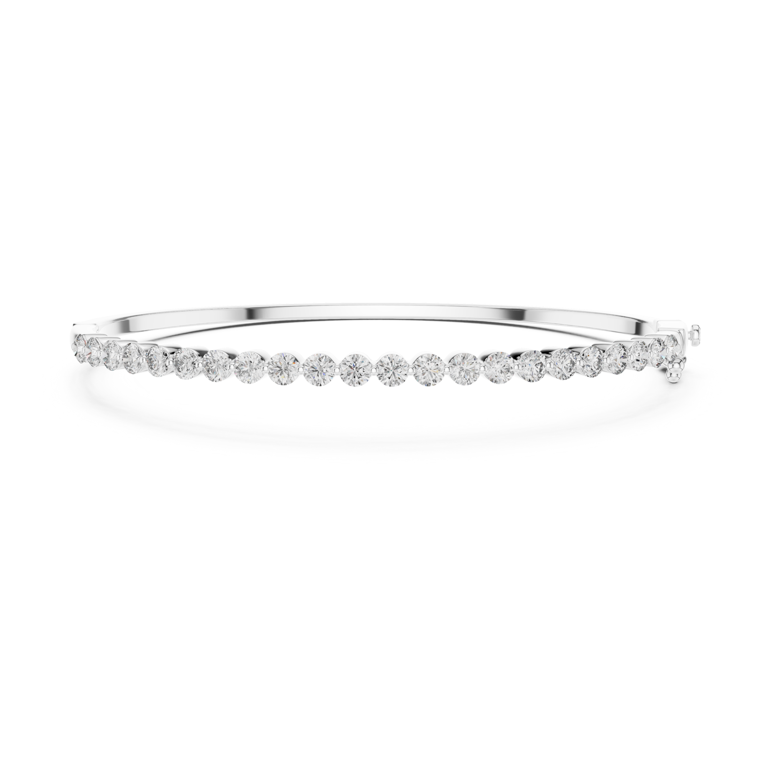 The Milan Bangle - Round Diamond Half Eternity Hinged Bangle
