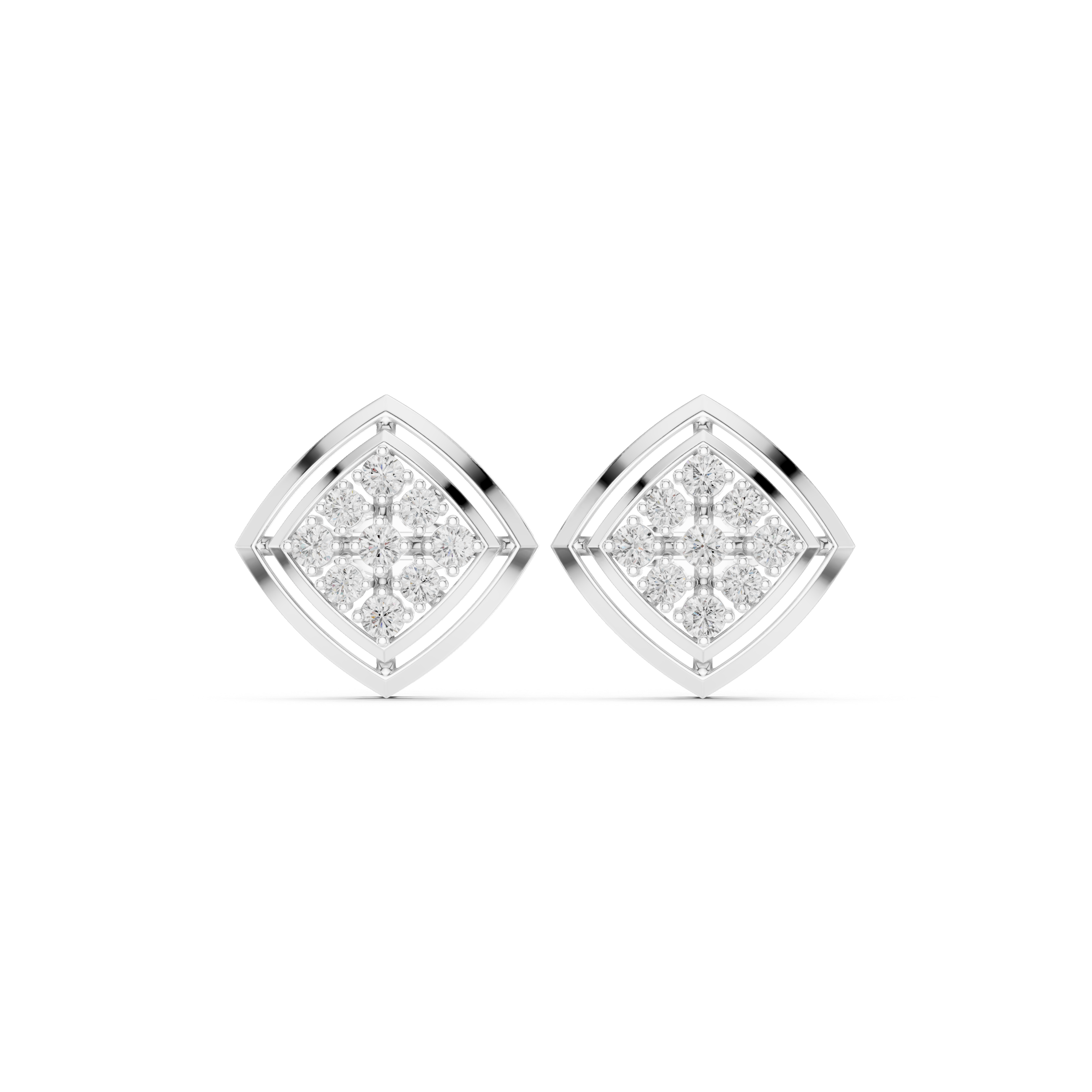 Muur Atelier Solid Gold Geometric Diamond Cluster Studs
