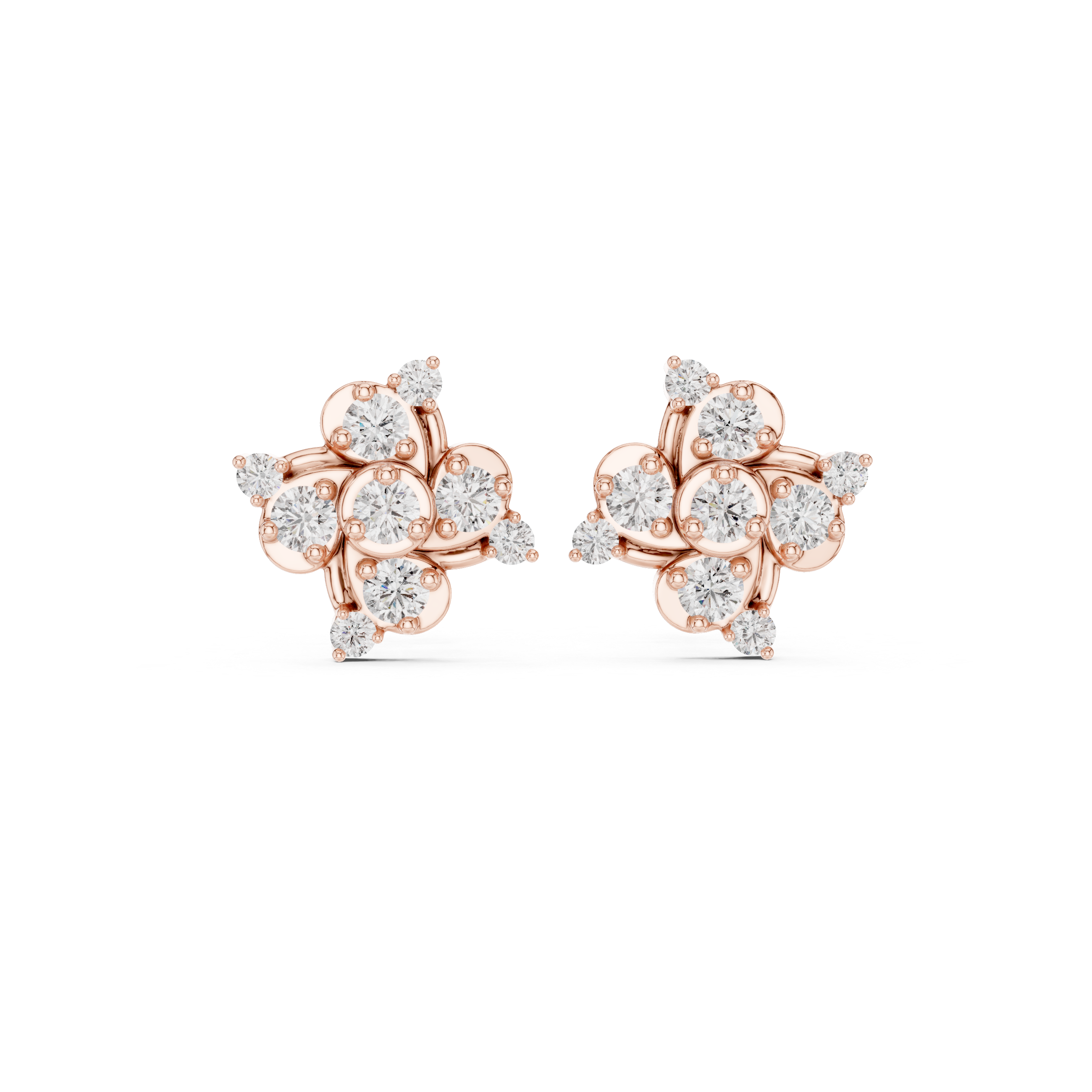 The Louveciennes Earrings - Floral Cluster Diamond Studs