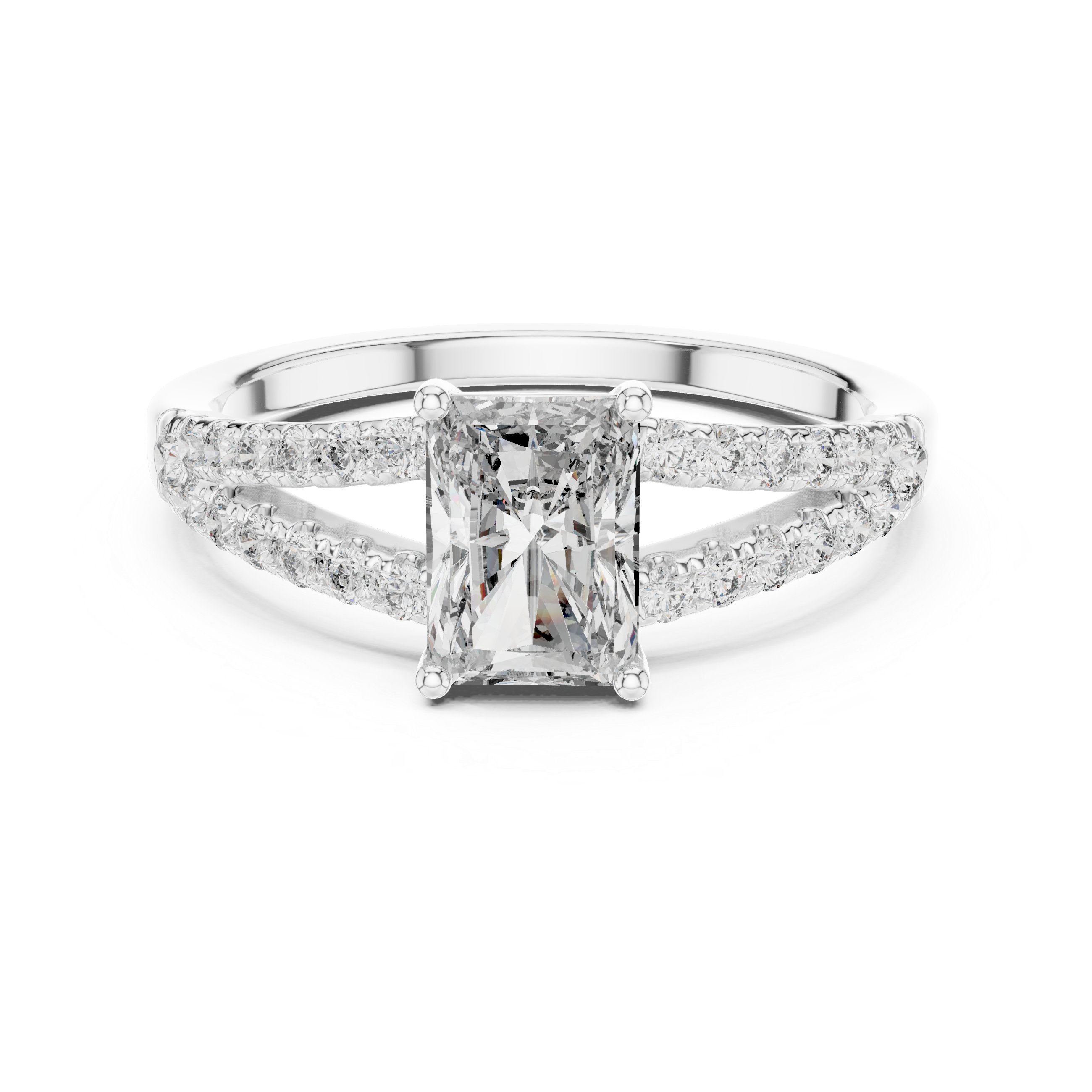 The Saint-Malo Ring - Radiant Cut Diamond Solitaire with Hidden Accents