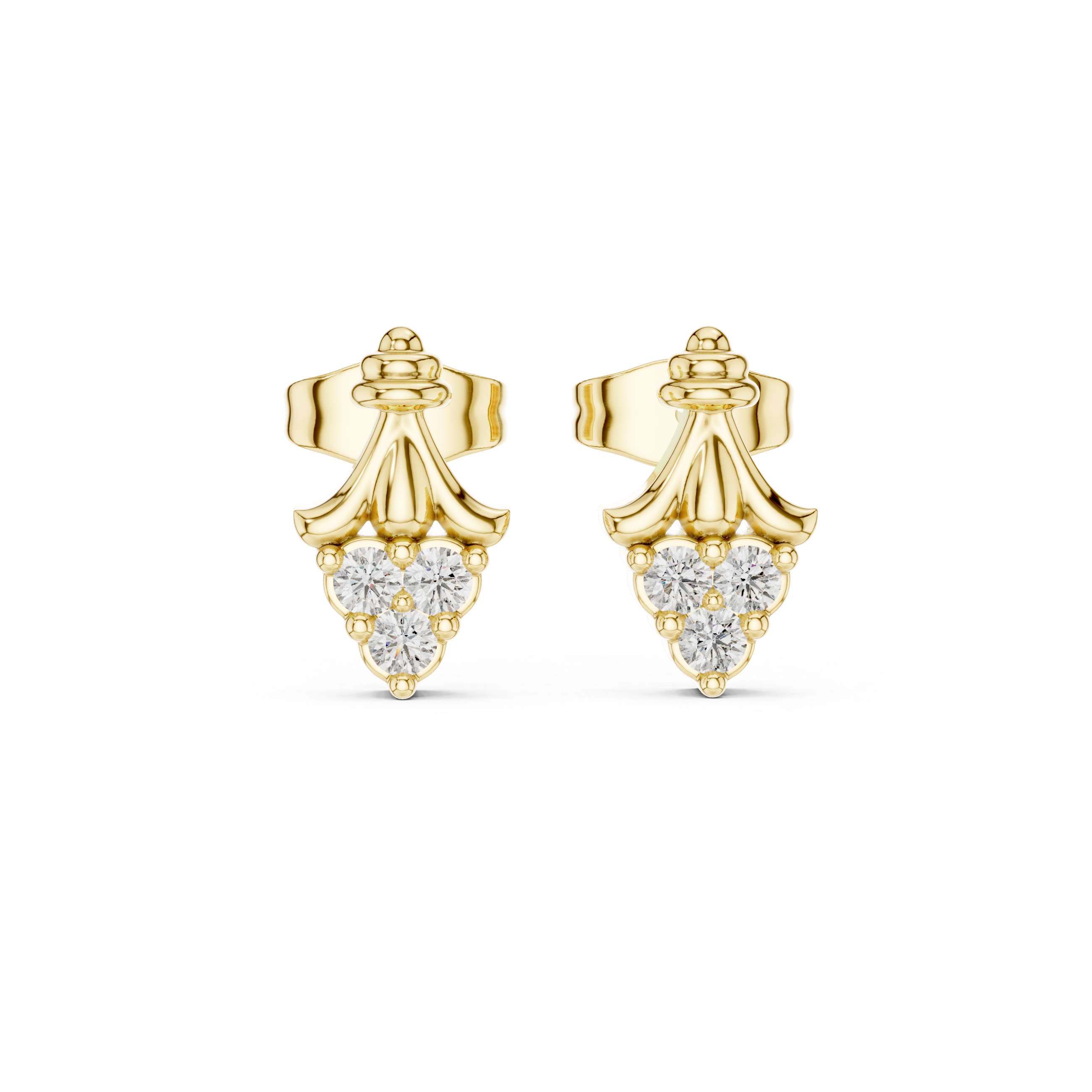 The Bougival Earrings - Vintage Tapered Diamond Studs