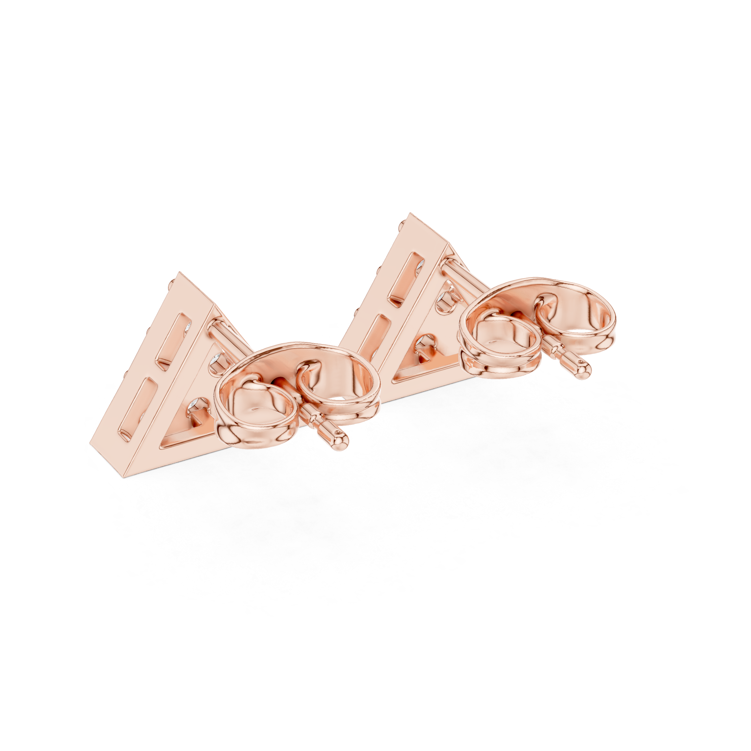 The Jouy-en-Josas Earrings - Geometric Pavé Triangle Studs