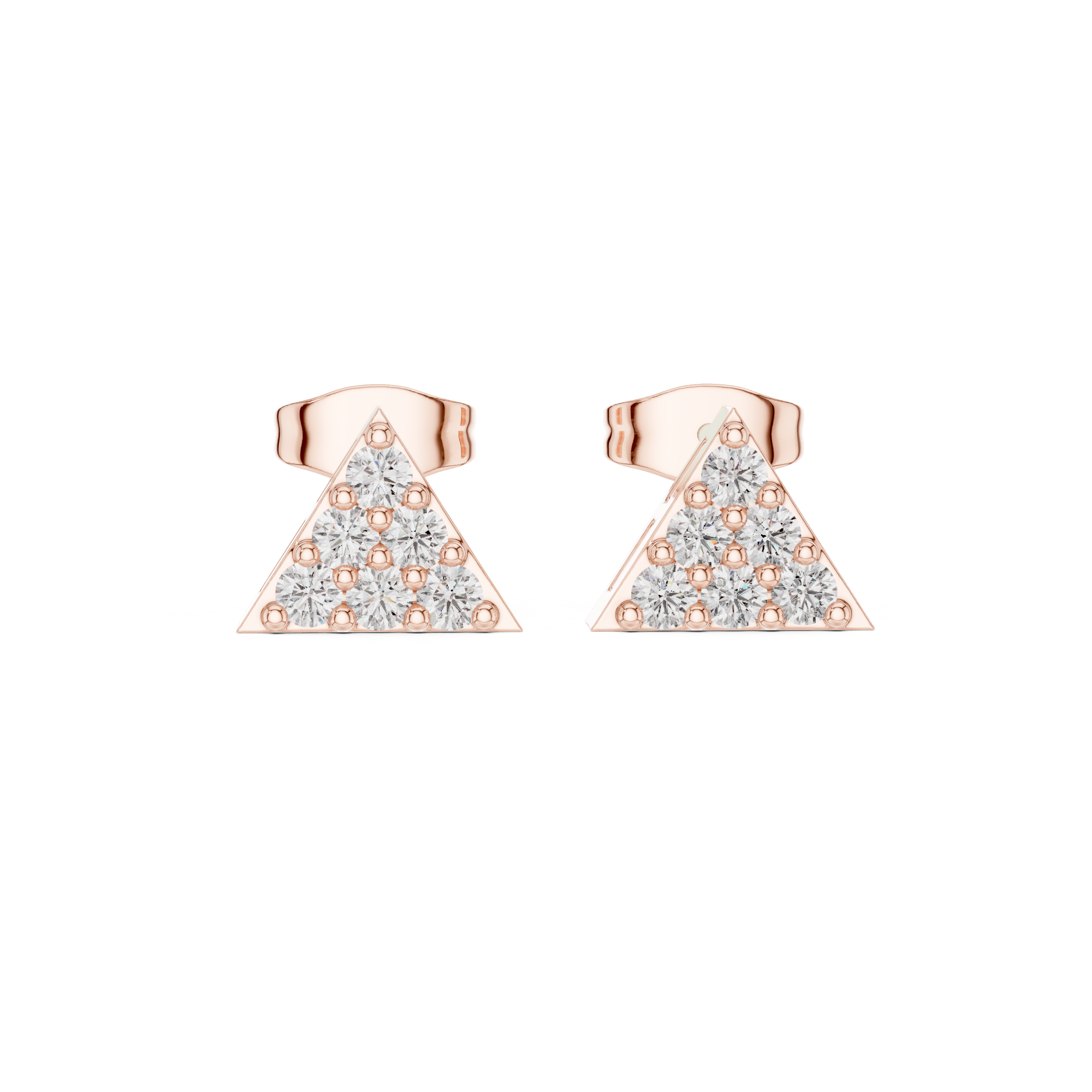 The Jouy-en-Josas Earrings - Geometric Pavé Triangle Studs