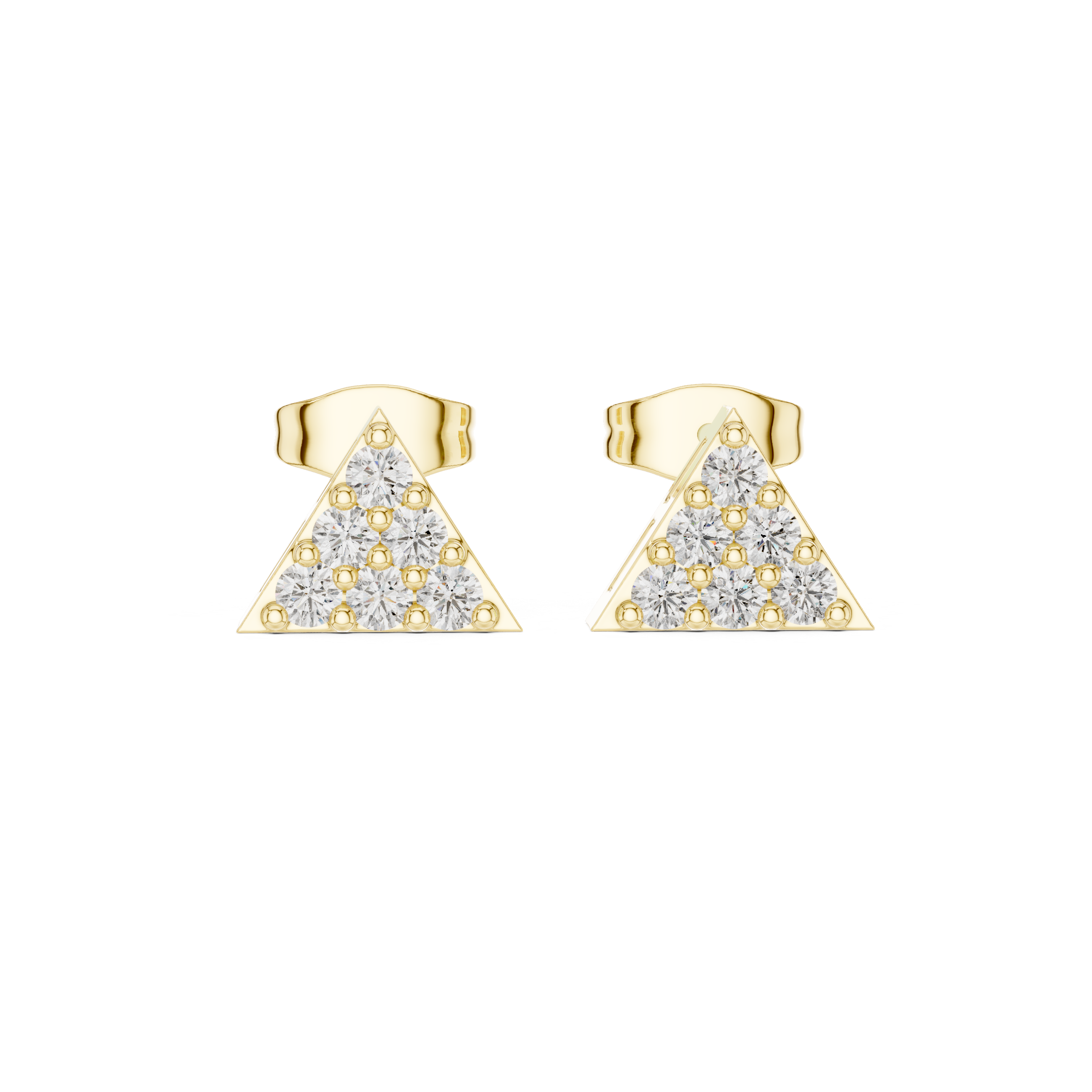 The Jouy-en-Josas Earrings - Geometric Pavé Triangle Studs
