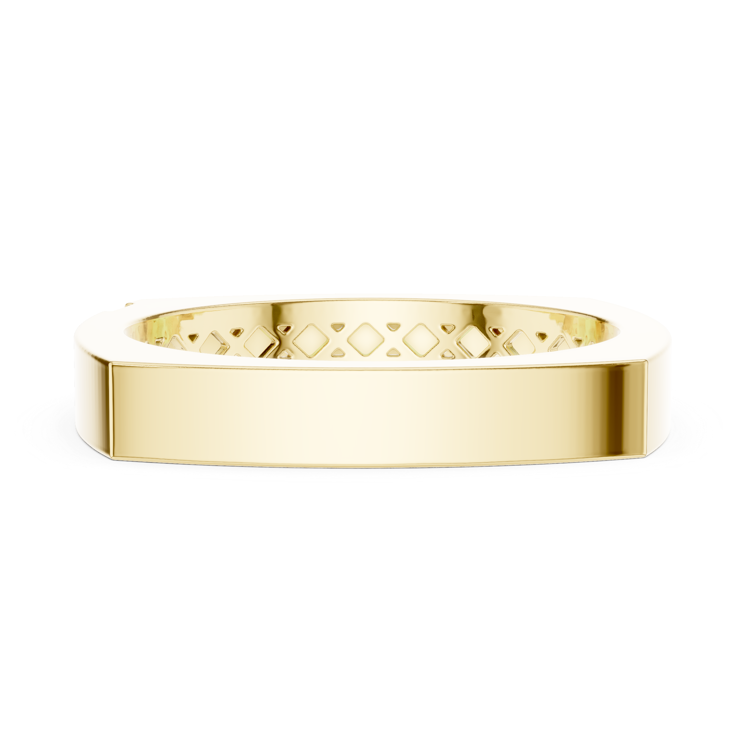 The Cernobbio Ring - Soft Square Band with Diamond Accent