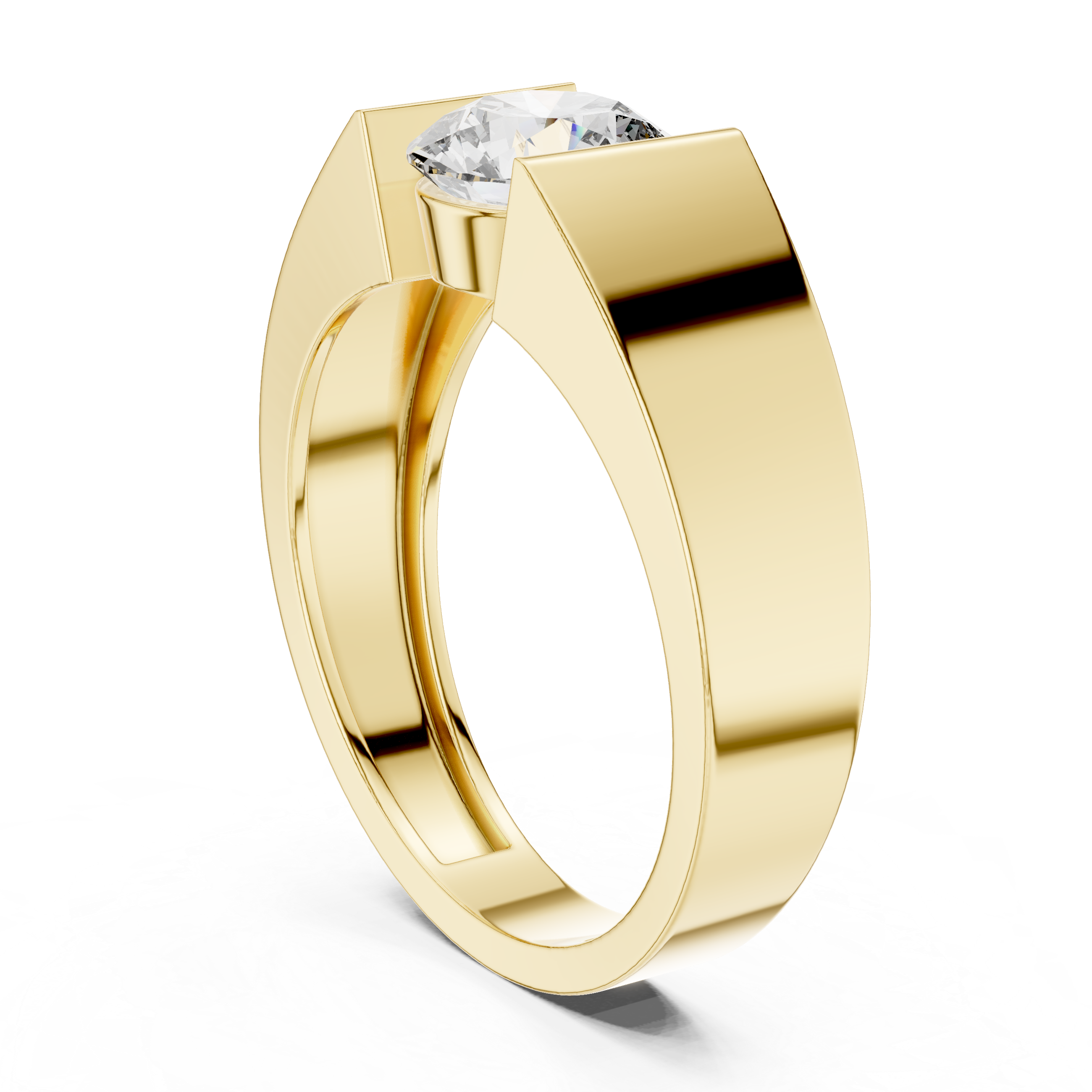 The Monza Ring - Architectural Tension-Style Solitaire Ring