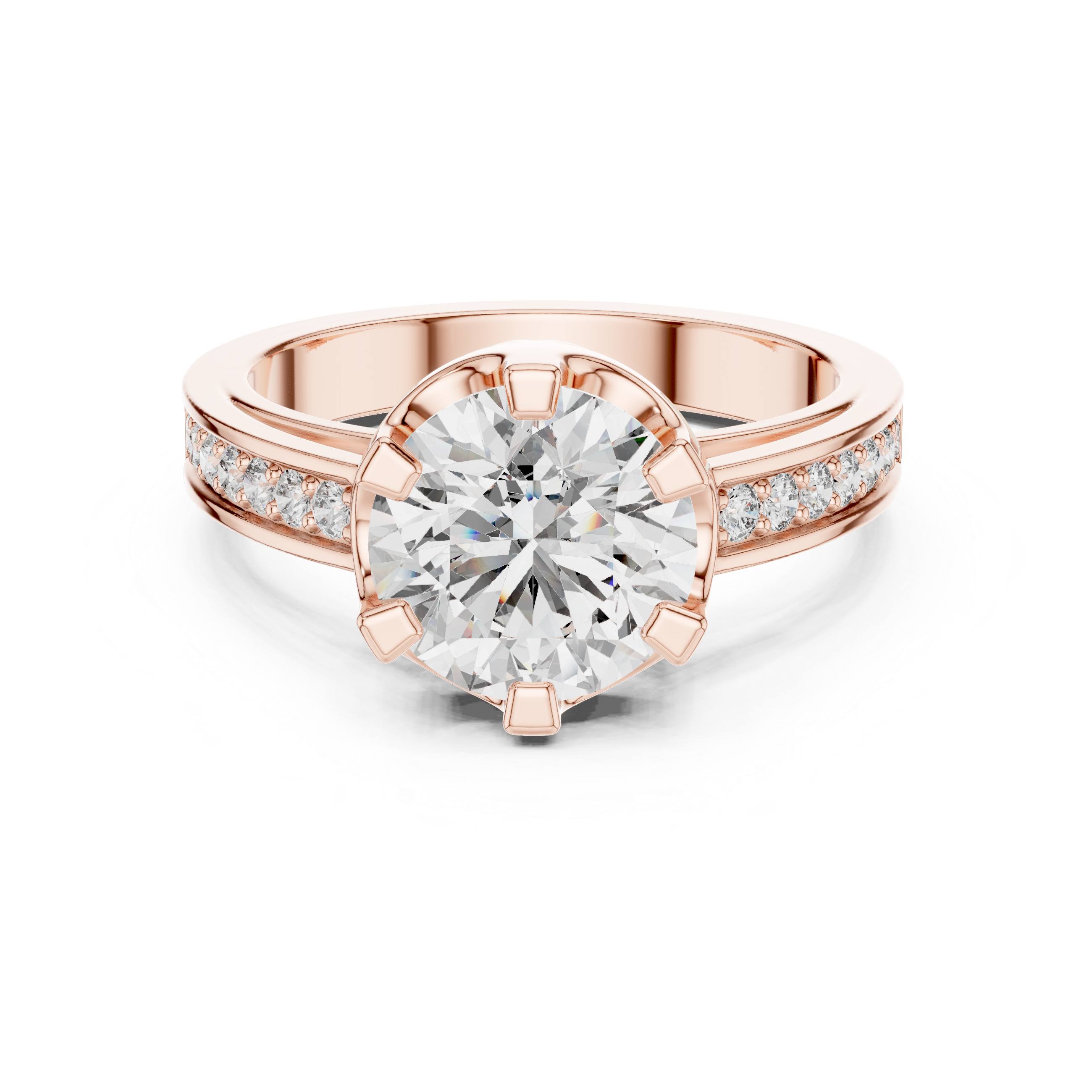 The Grottaferrata Ring - Round Brilliant Solitaire with Crown Setting