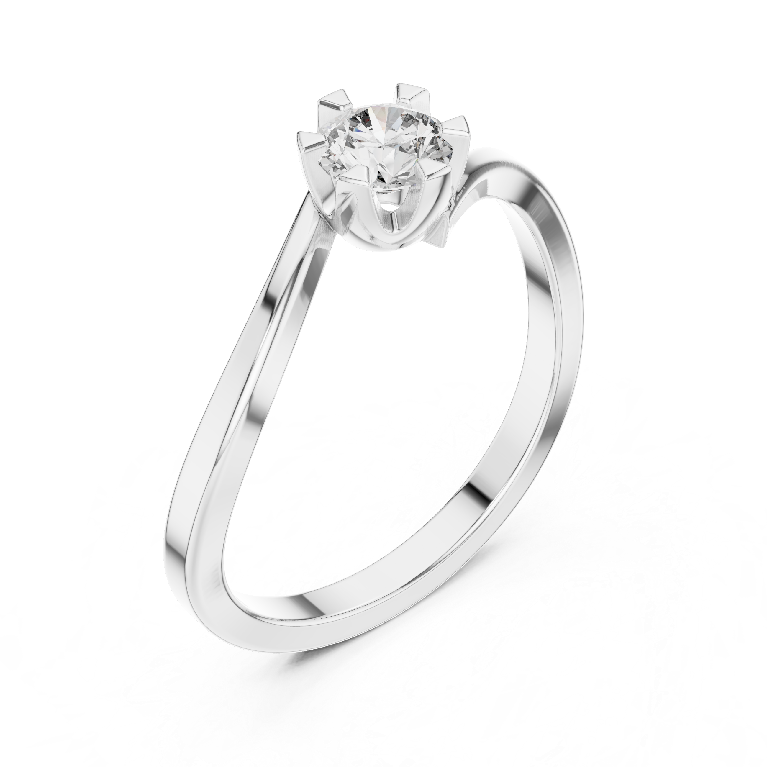 The Albano Laziale Ring - Twisted Shank Solitaire with Crown Setting