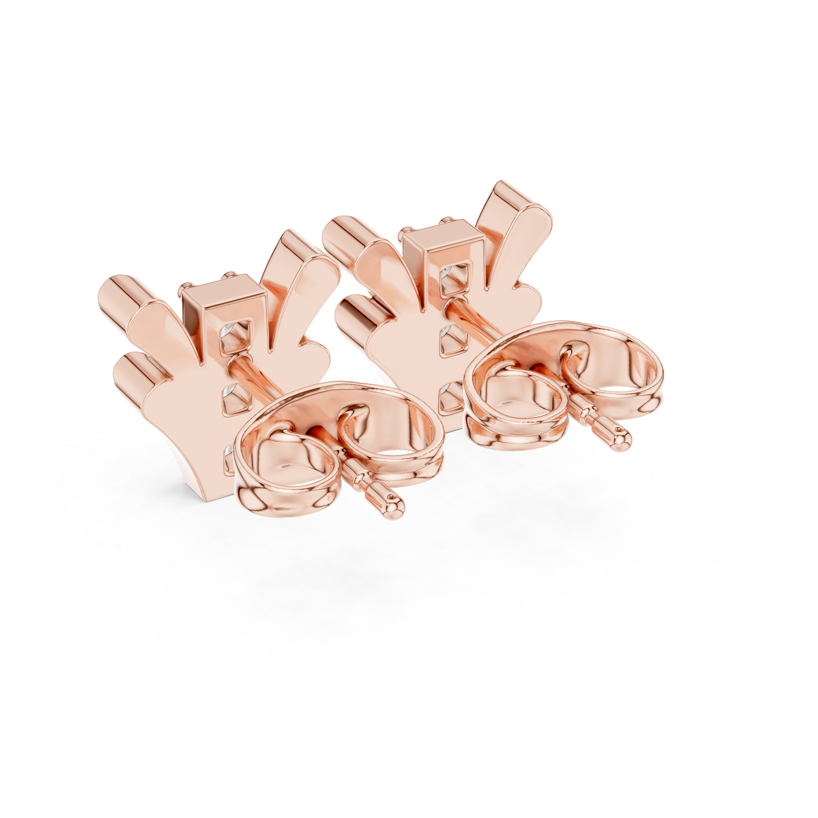 The Esher Earring - Vertical Triple-Stone Tapered Studs