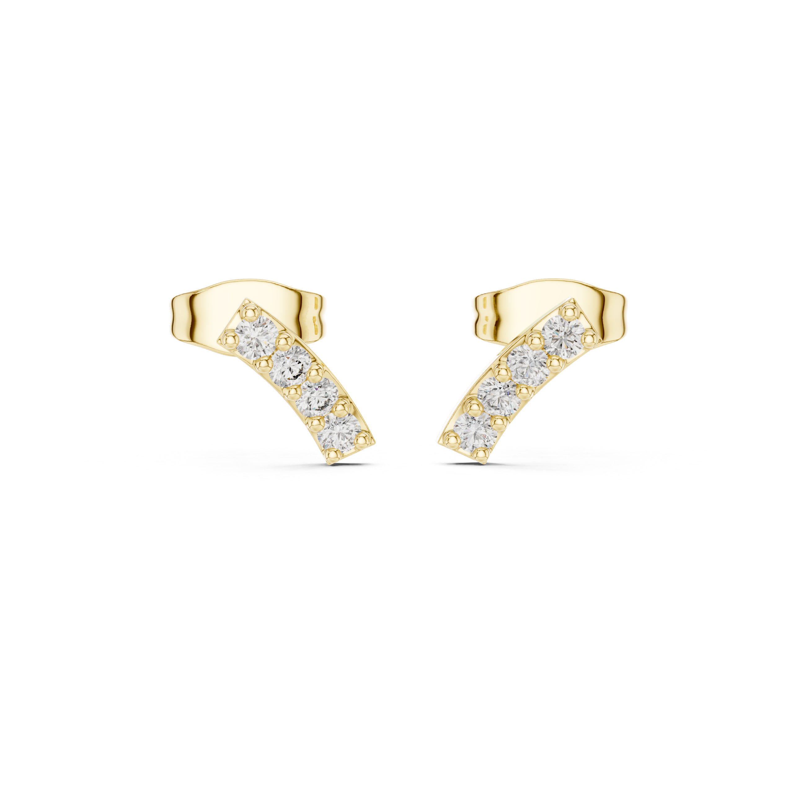 The Oxshott Earring - Curved Diamond Arc Studs