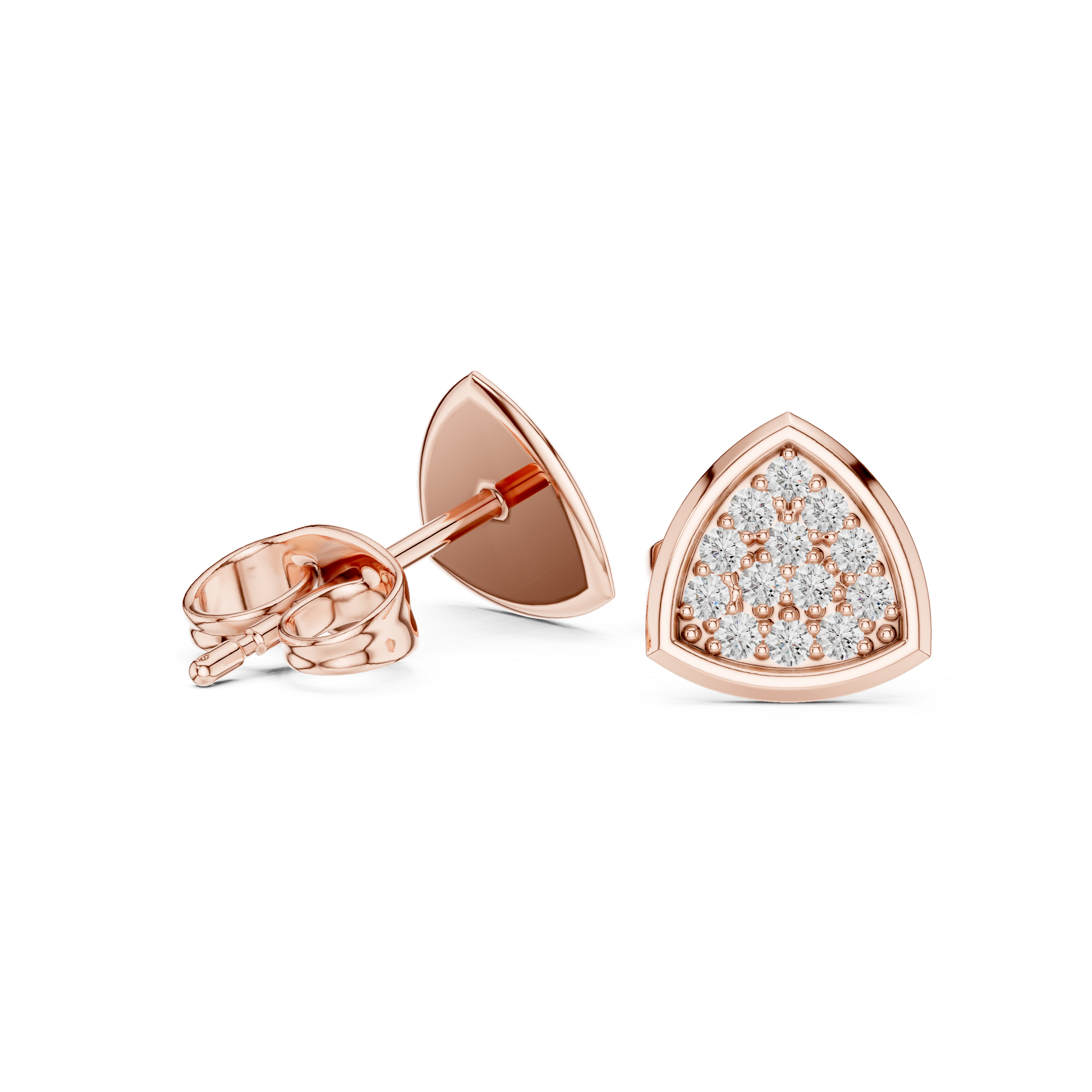 The Radlett Earring - Pave-Set Trillion Silhouette Studs