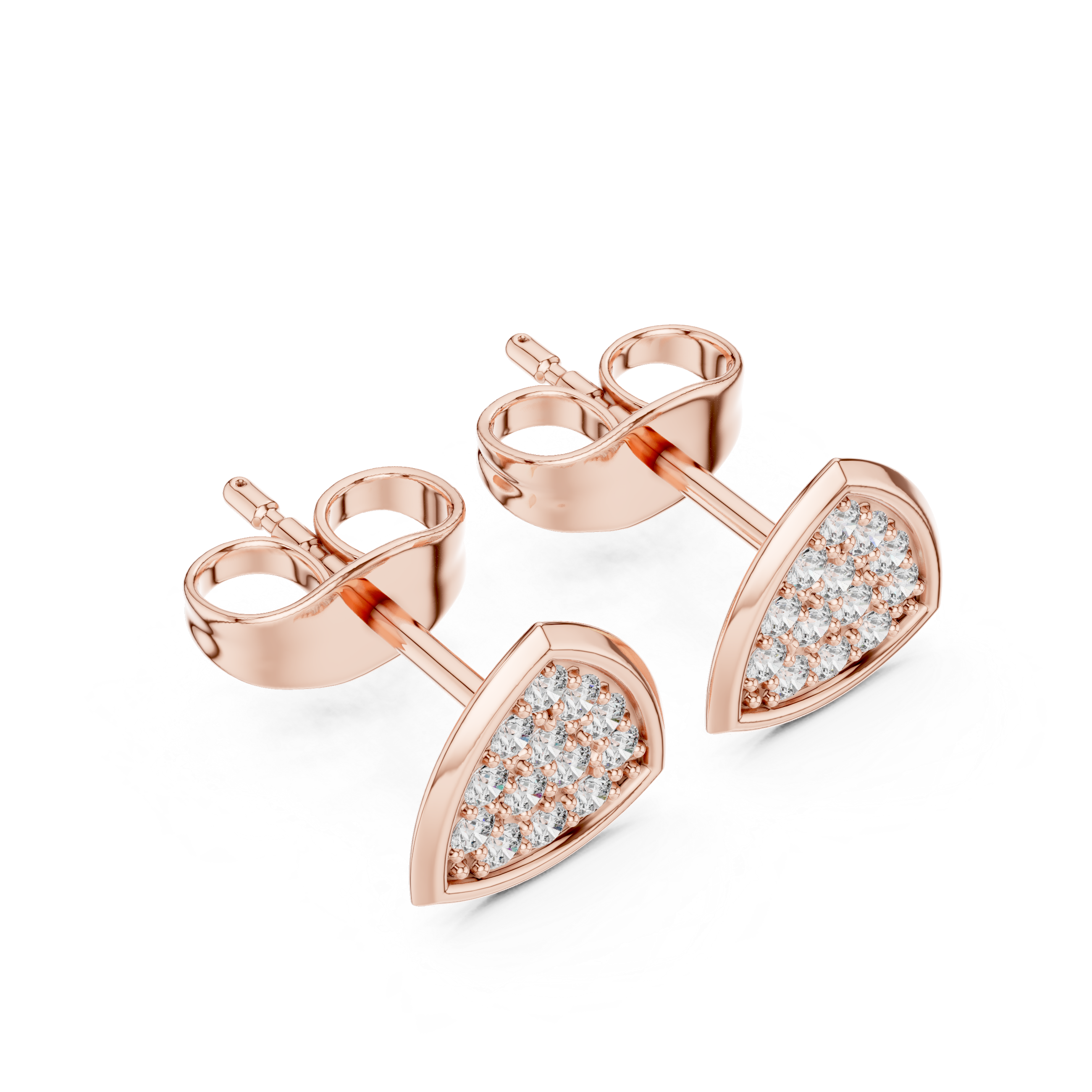 The Radlett Earring - Pave-Set Trillion Silhouette Studs