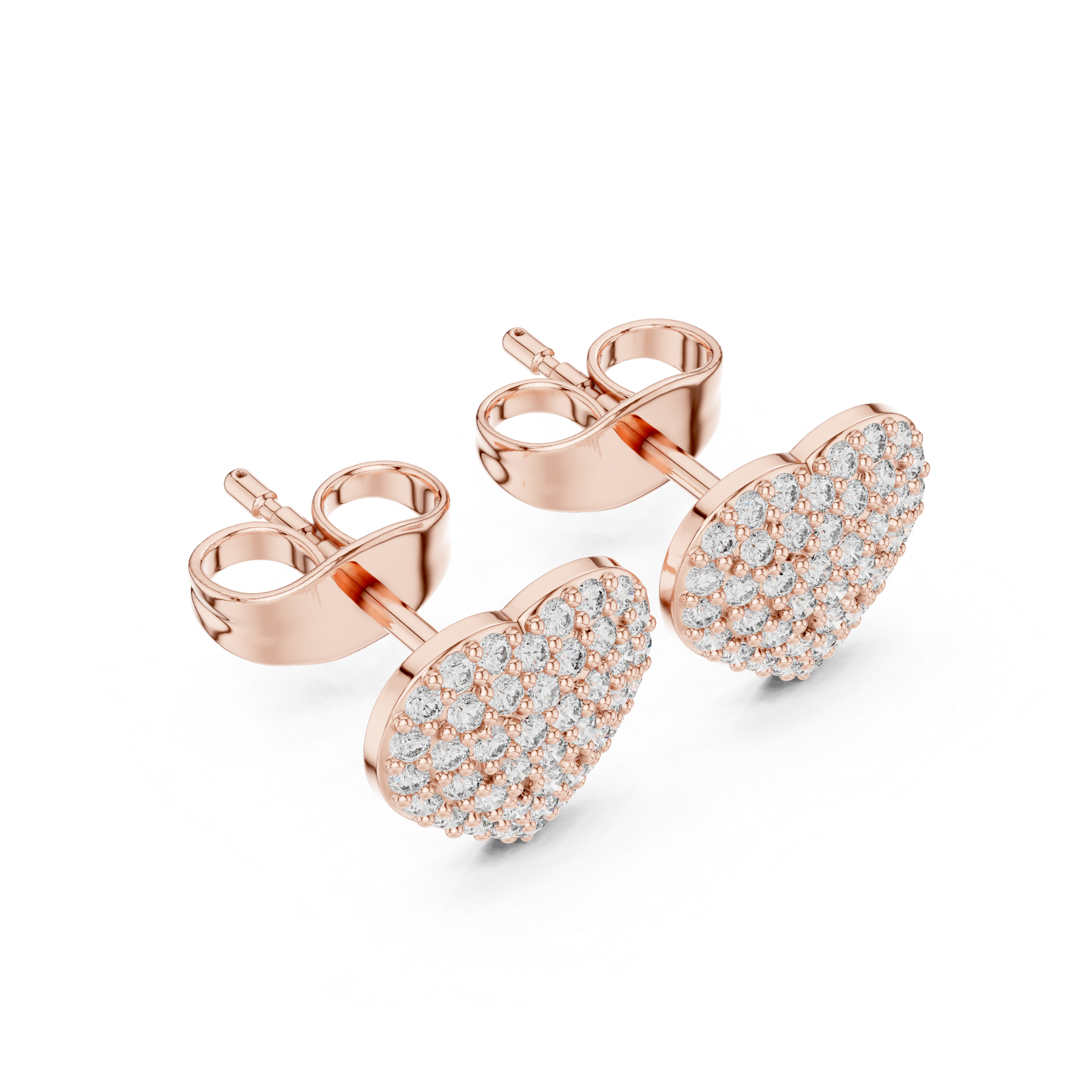 The Moltrasio Earring - Micro-Pave Heart Silhouette Studs