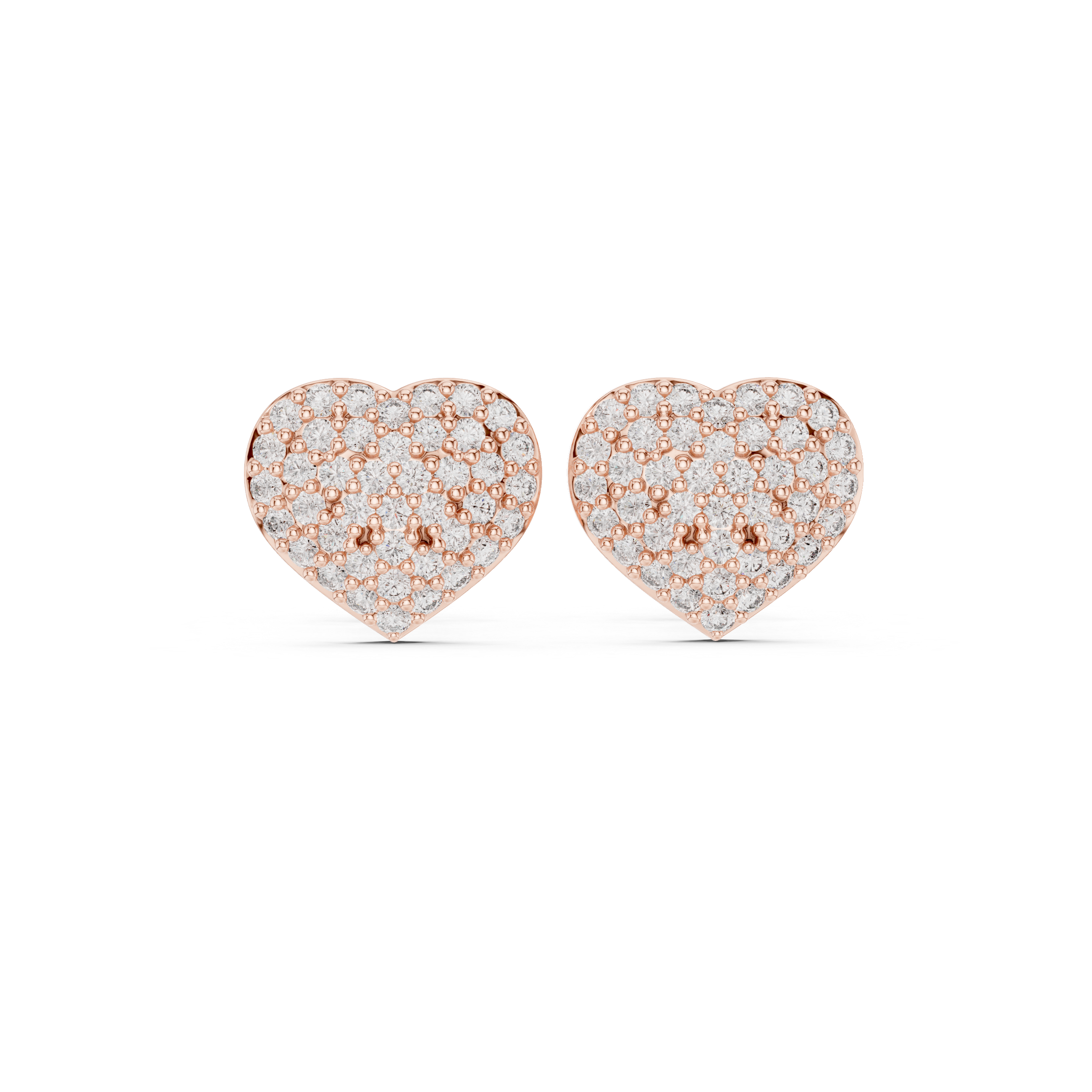 The Moltrasio Earring - Micro-Pave Heart Silhouette Studs