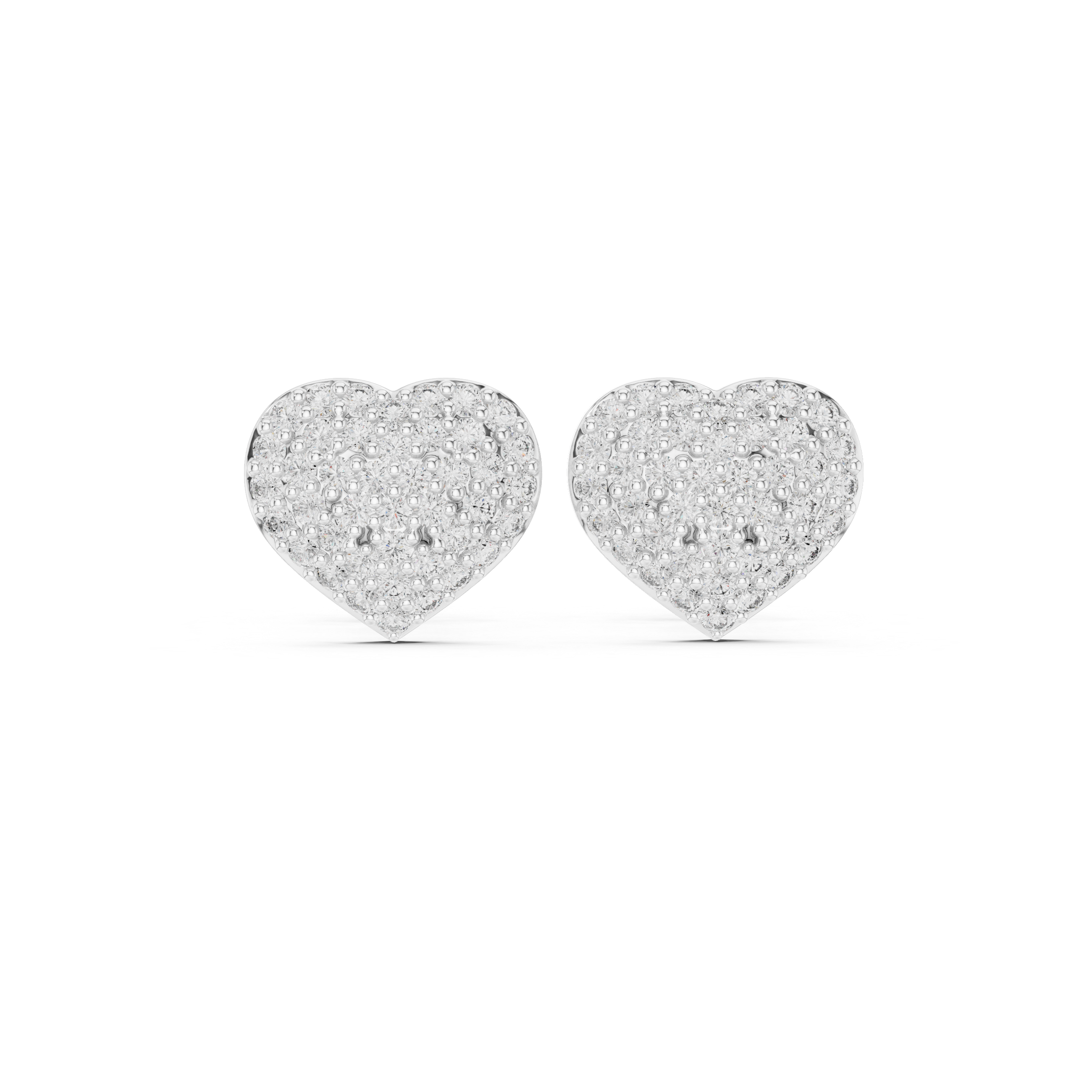 The Moltrasio Earring - Micro-Pave Heart Silhouette Studs