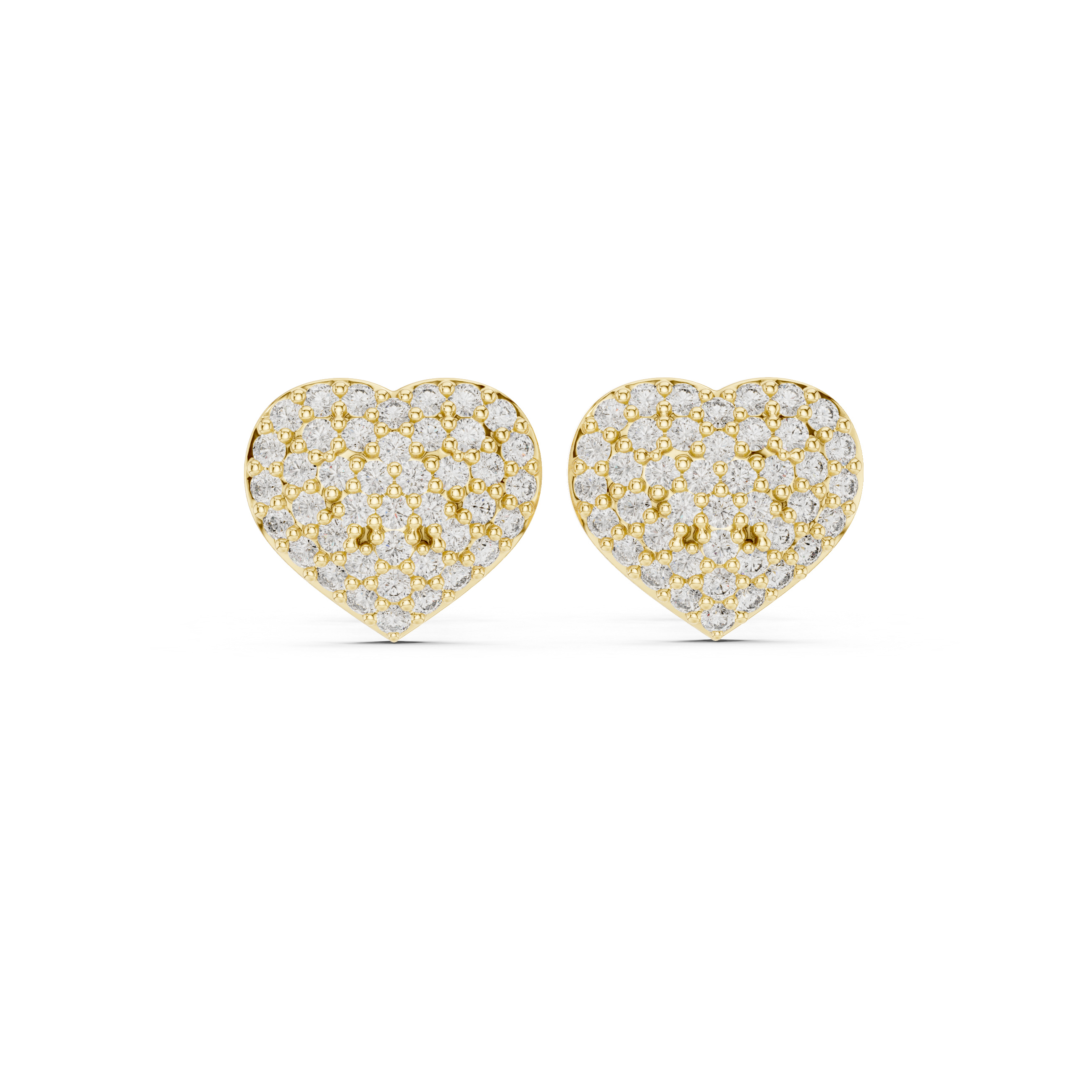 The Moltrasio Earring - Micro-Pave Heart Silhouette Studs