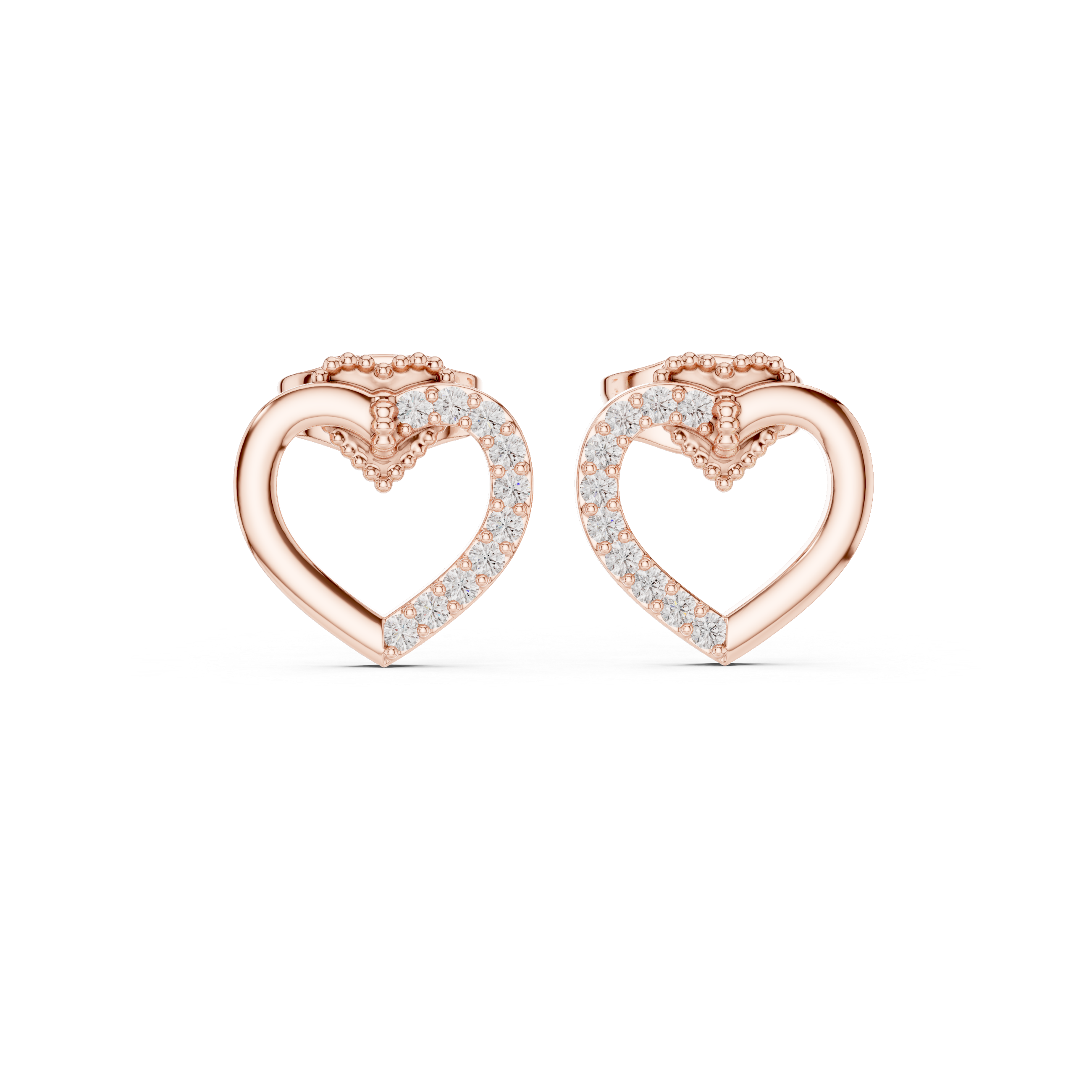 The Torno Earring - Interlocking Diamond Heart Studs