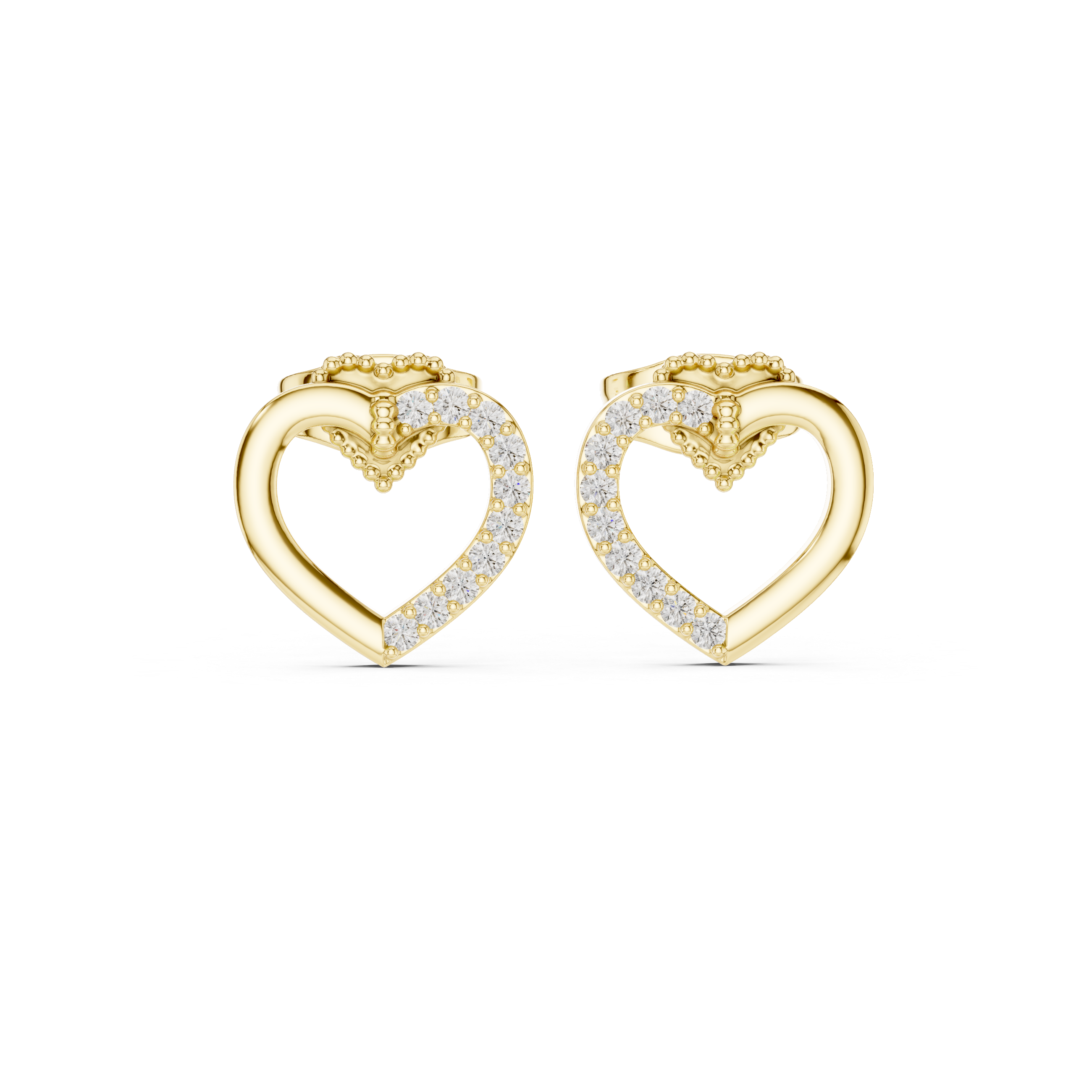 The Torno Earring - Interlocking Diamond Heart Studs