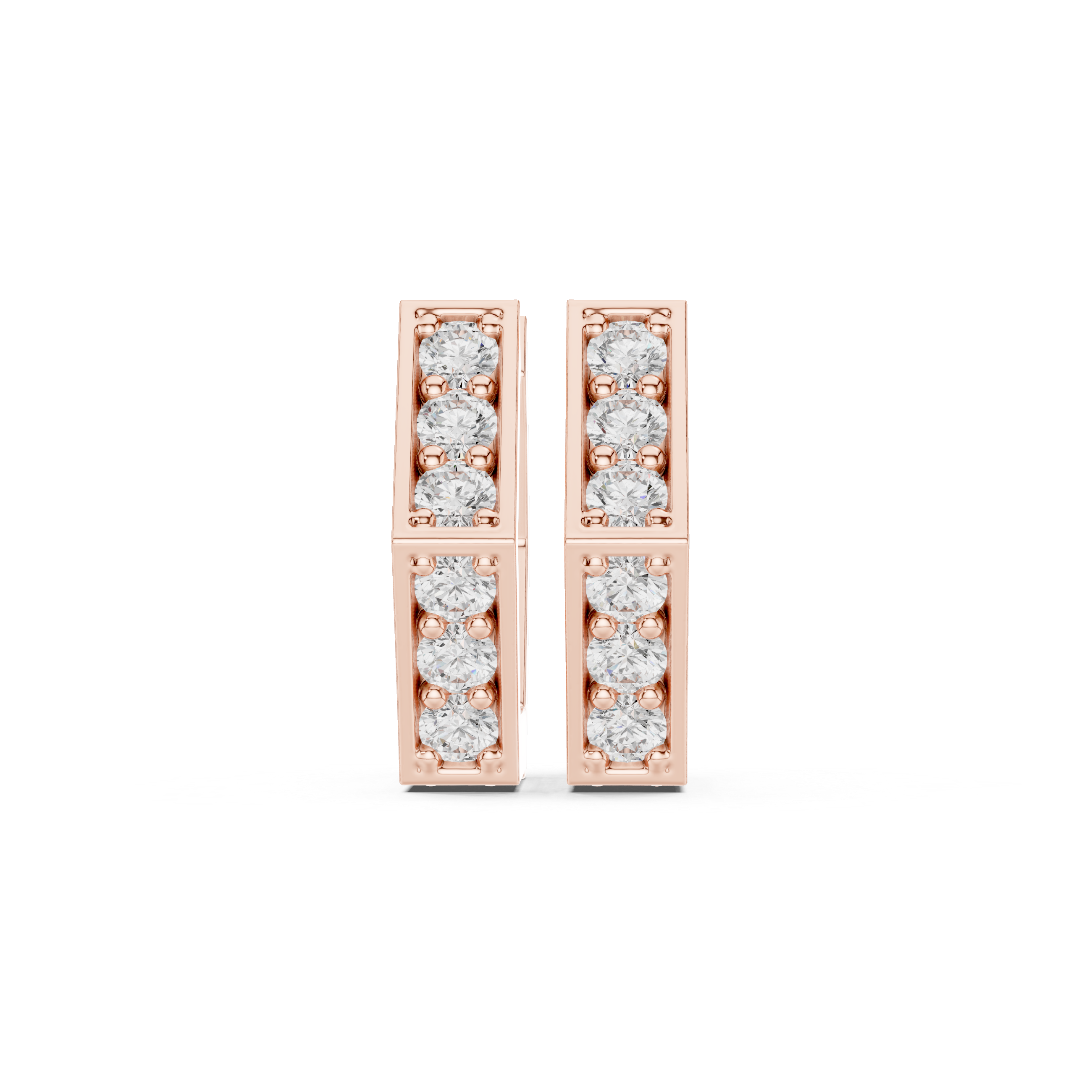 Muur Atelier Solid Gold Diamond Hexagon Huggie Hoops