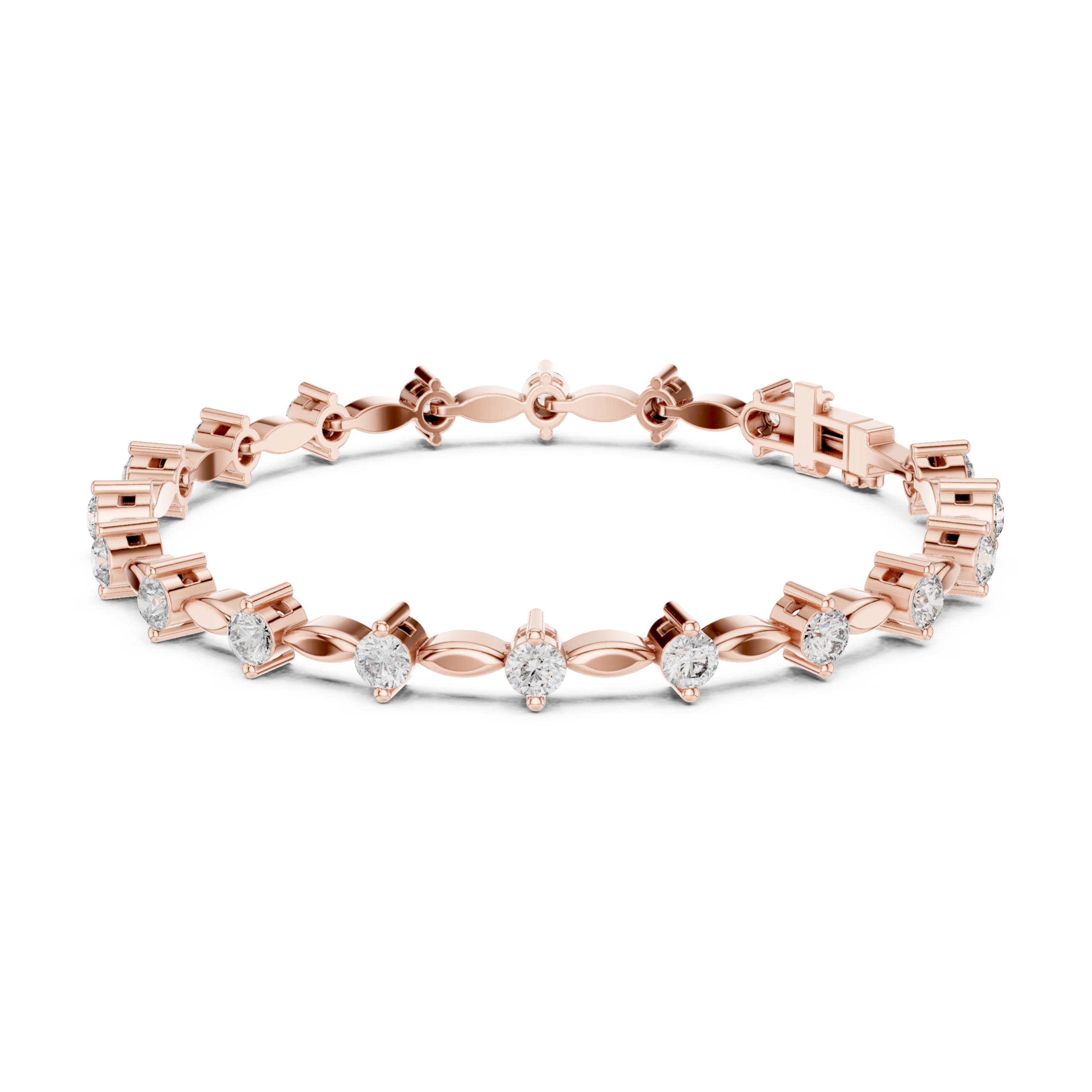 The Charlotte Bracelet - Round Diamond Collet Station Bracelet