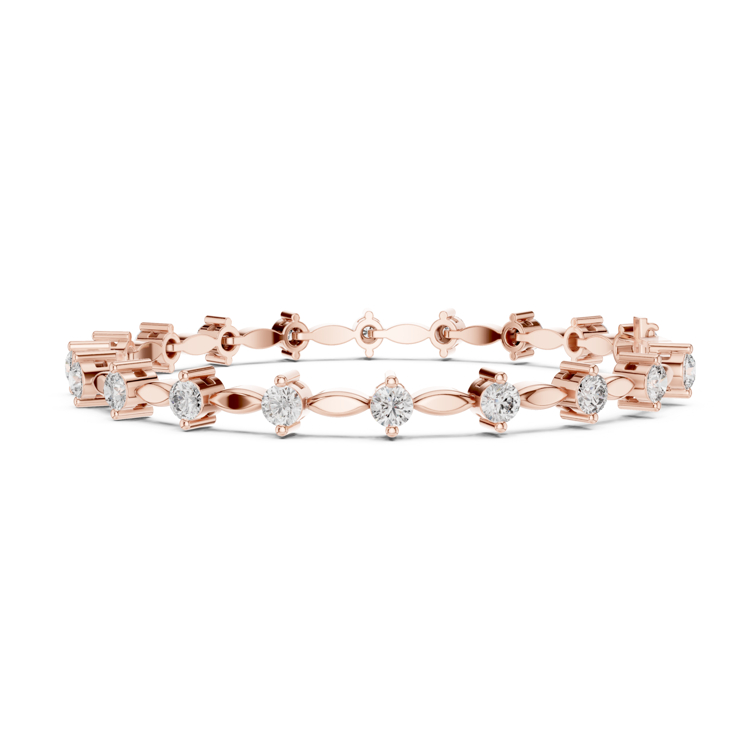 The Charlotte Bracelet - Round Diamond Collet Station Bracelet