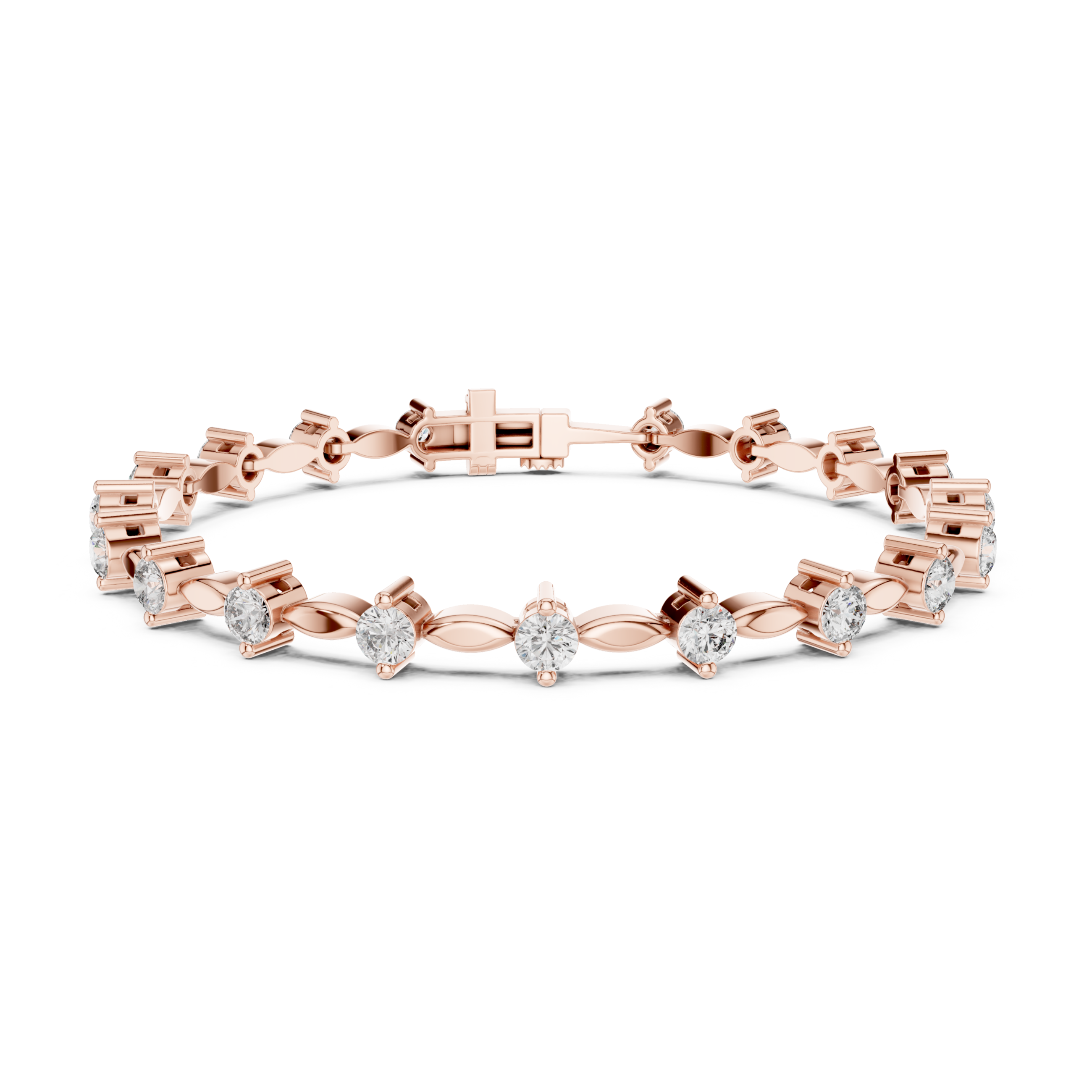 The Charlotte Bracelet - Round Diamond Collet Station Bracelet