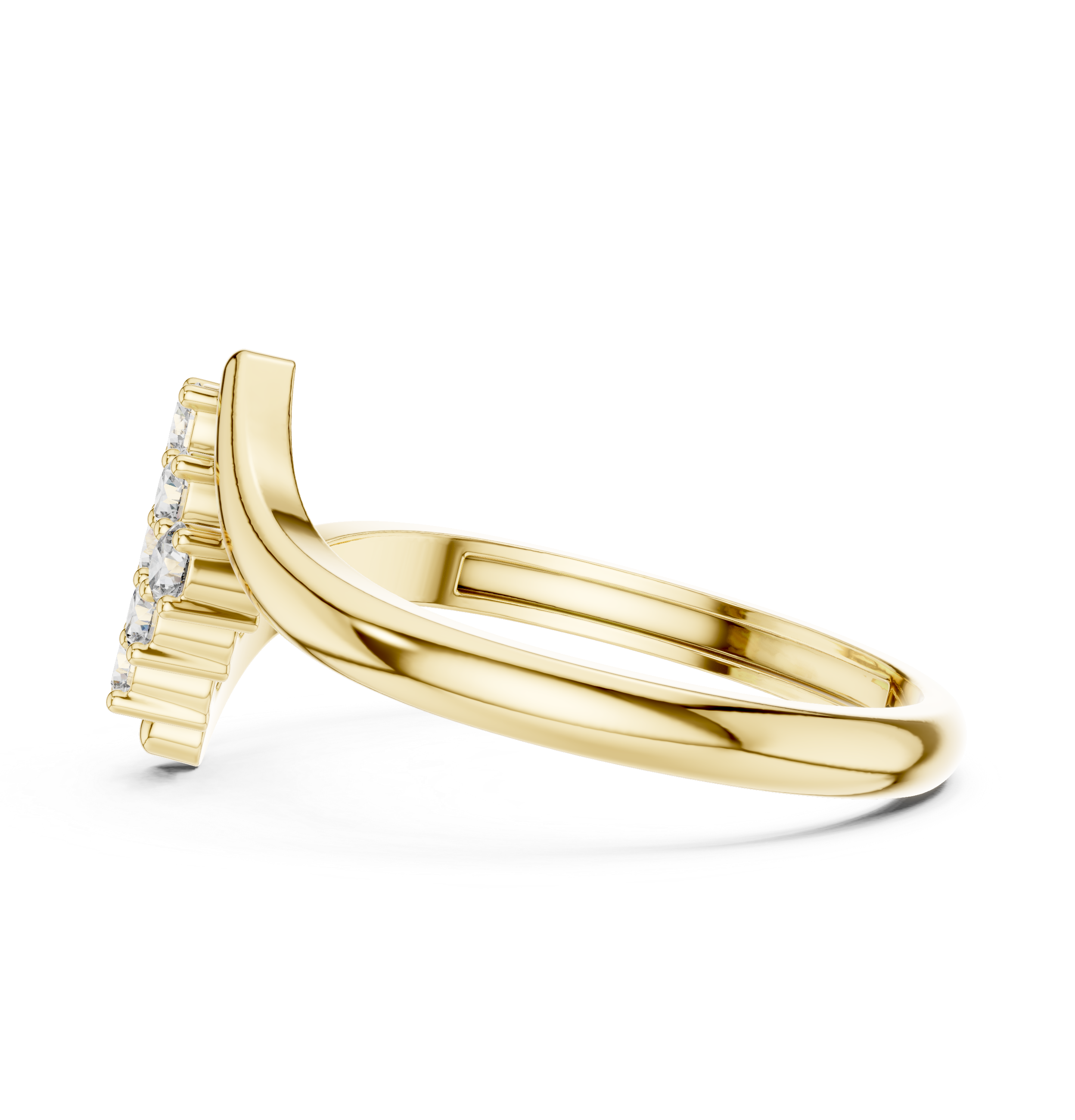 The Kokkola Ring - Round Cut Geometric Cluster Bypass Ring