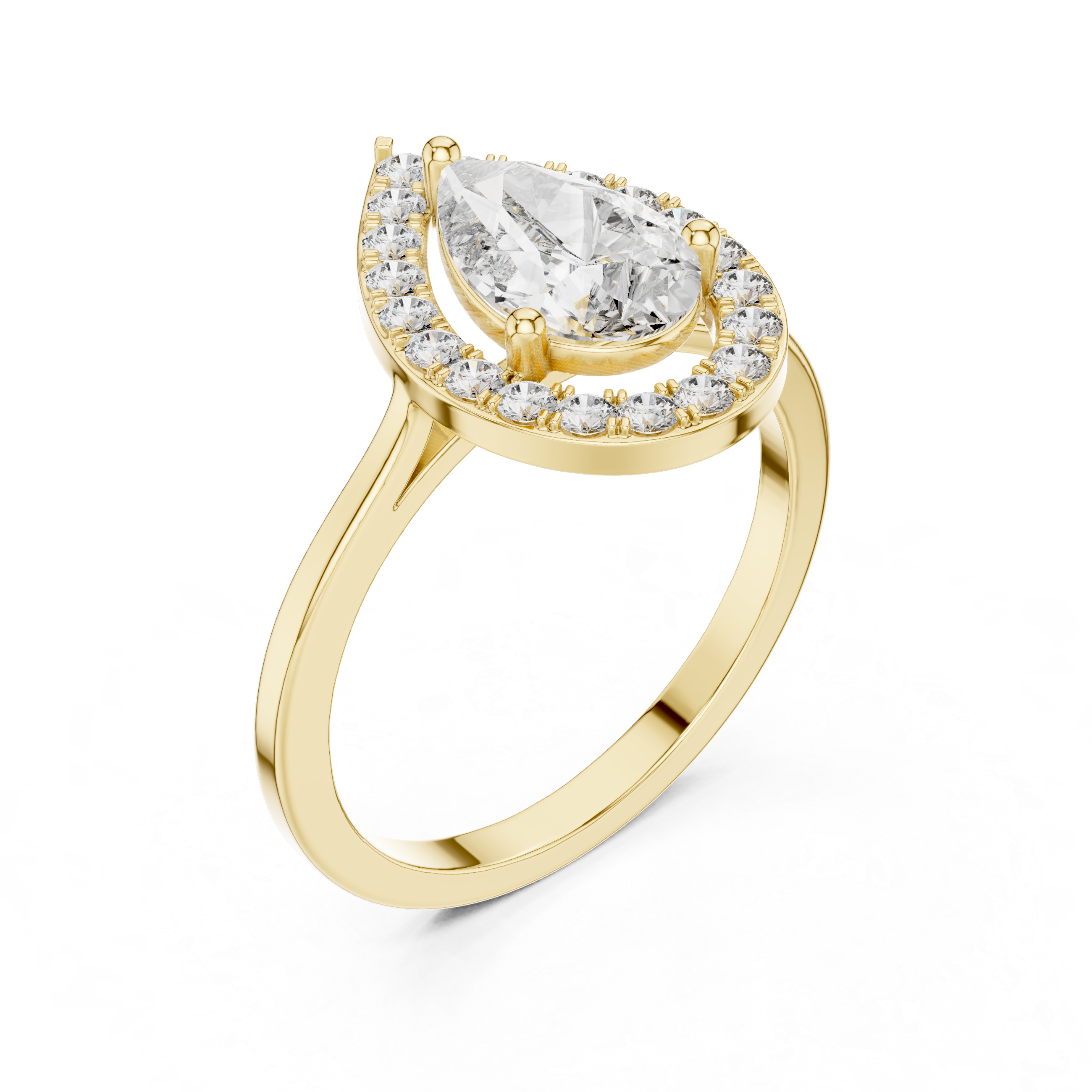 The Lemvig Ring - Pear Cut Halo Diamond Engagement Ring