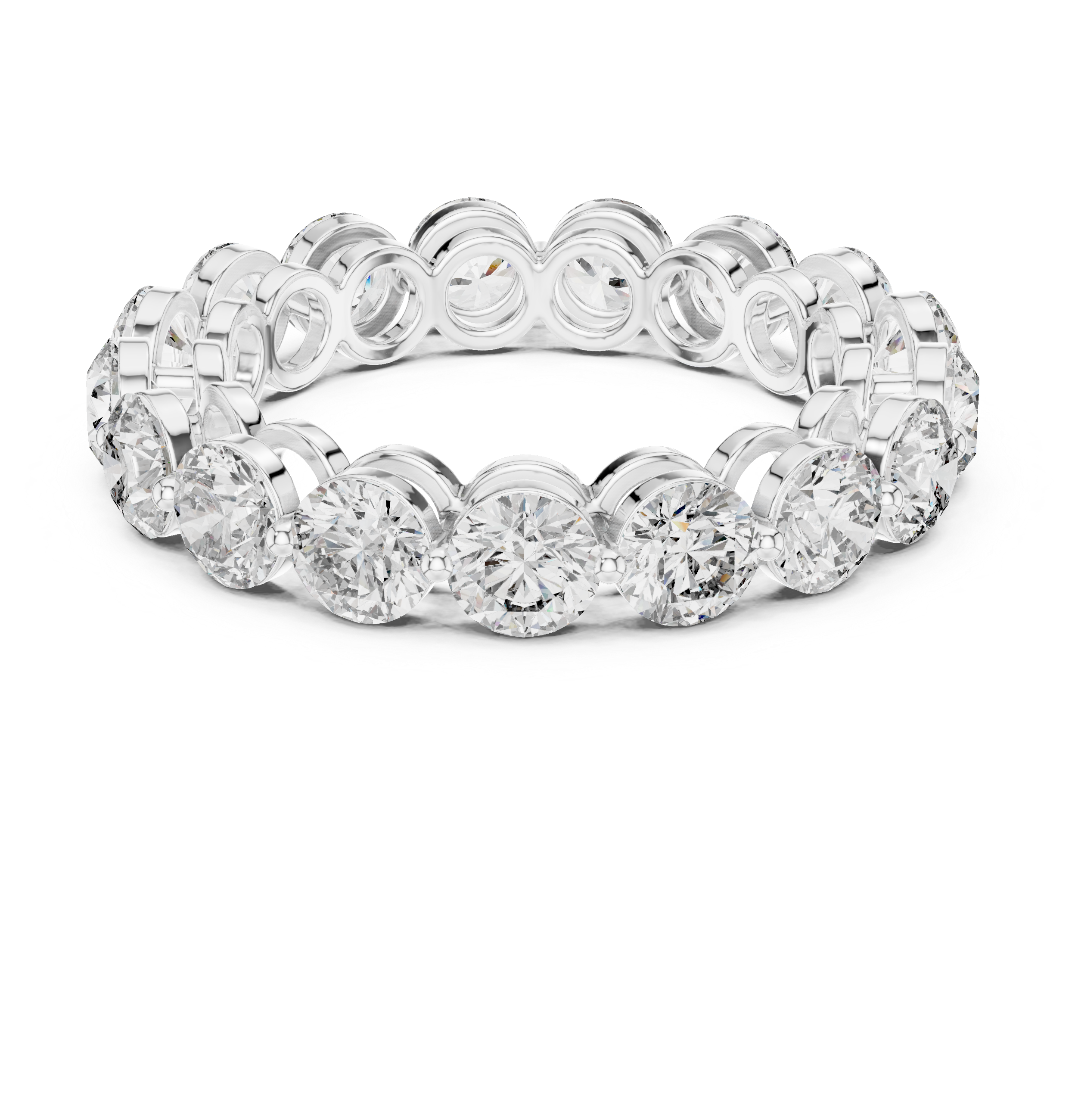 The Šiauliai Ring - Round Cut Collet Set Eternity Band