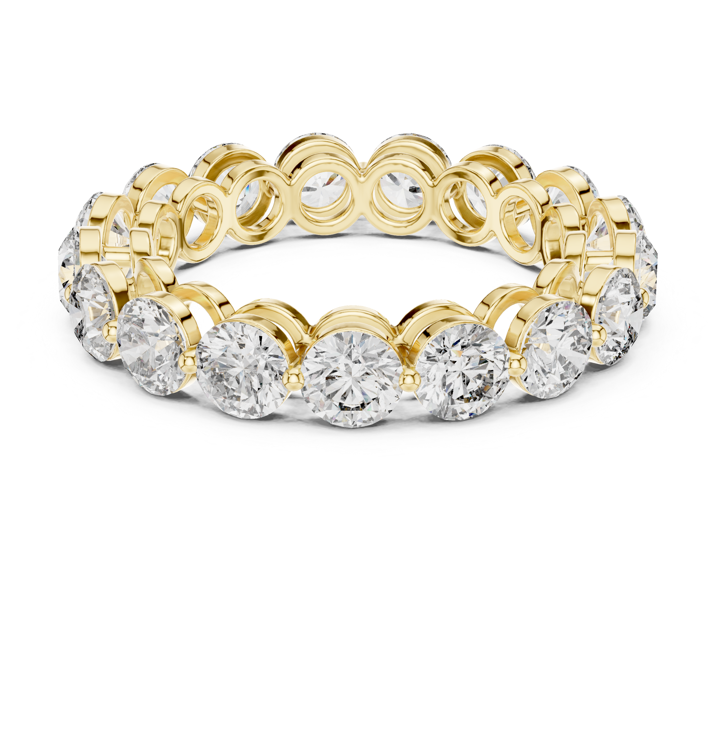 The Šiauliai Ring - Round Cut Collet Set Eternity Band
