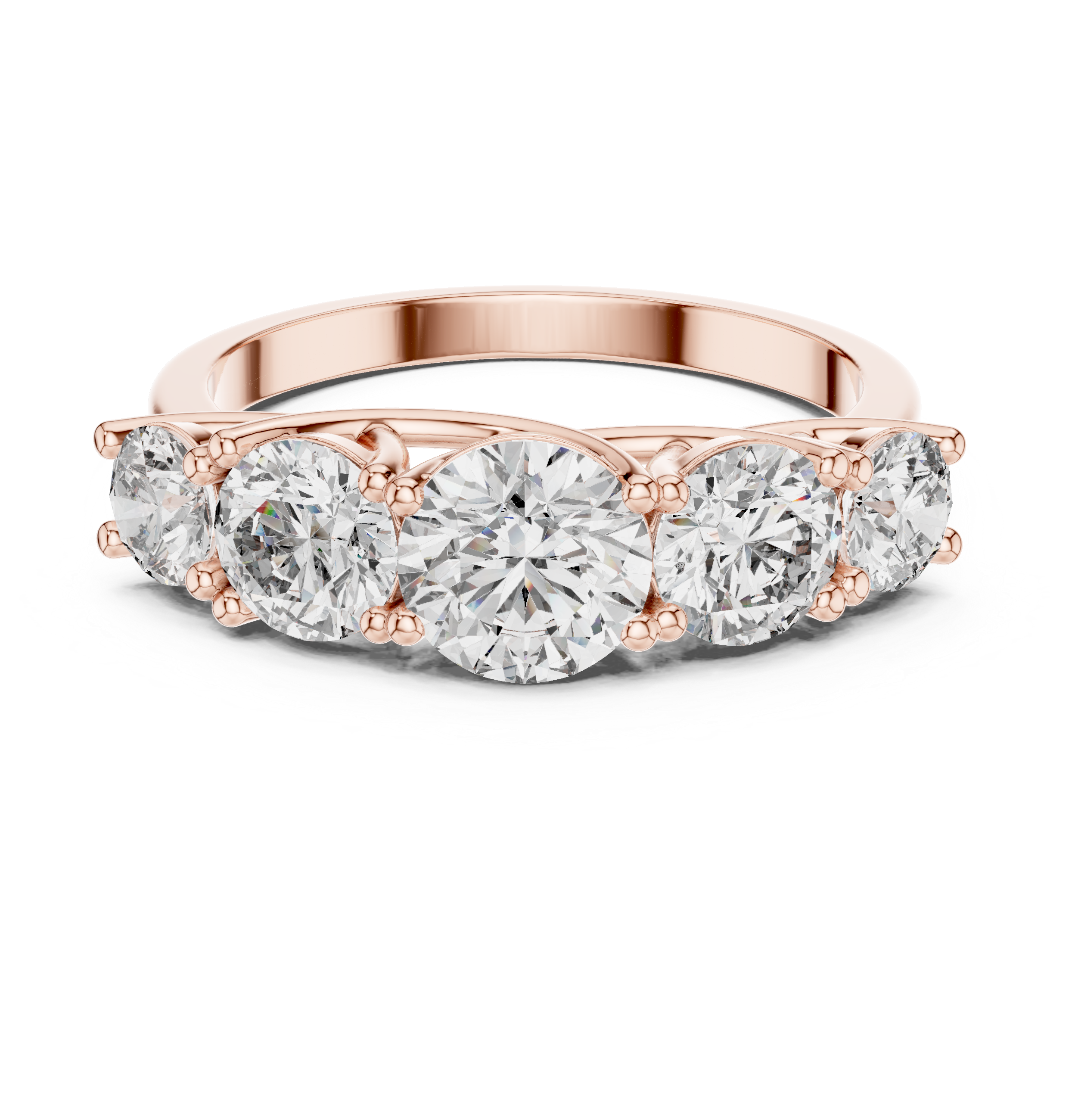 The Rakvere Ring - Round Cut Graduated Five-Stone Ring