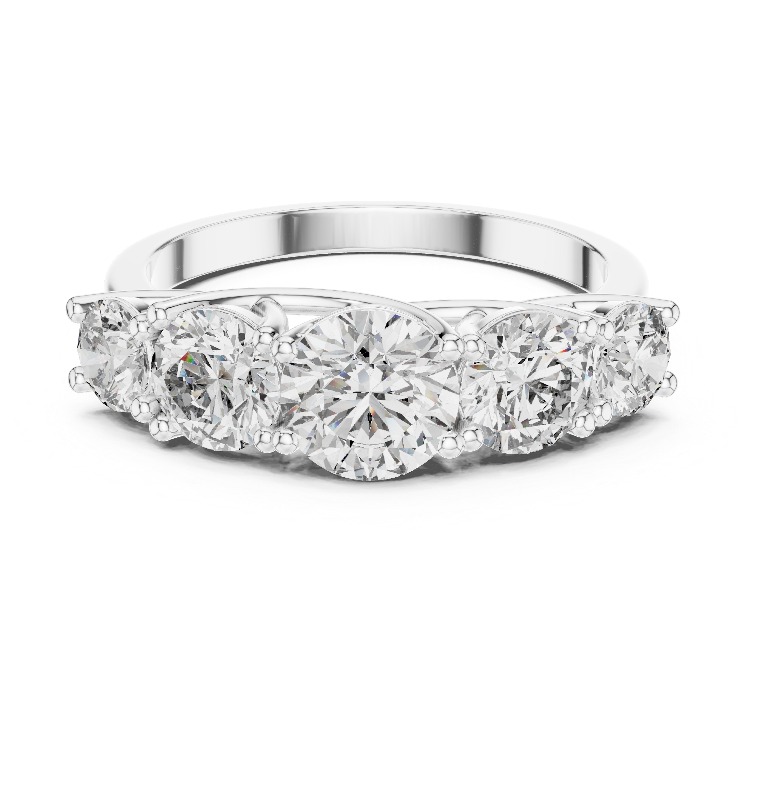 The Rakvere Ring - Round Cut Graduated Five-Stone Ring