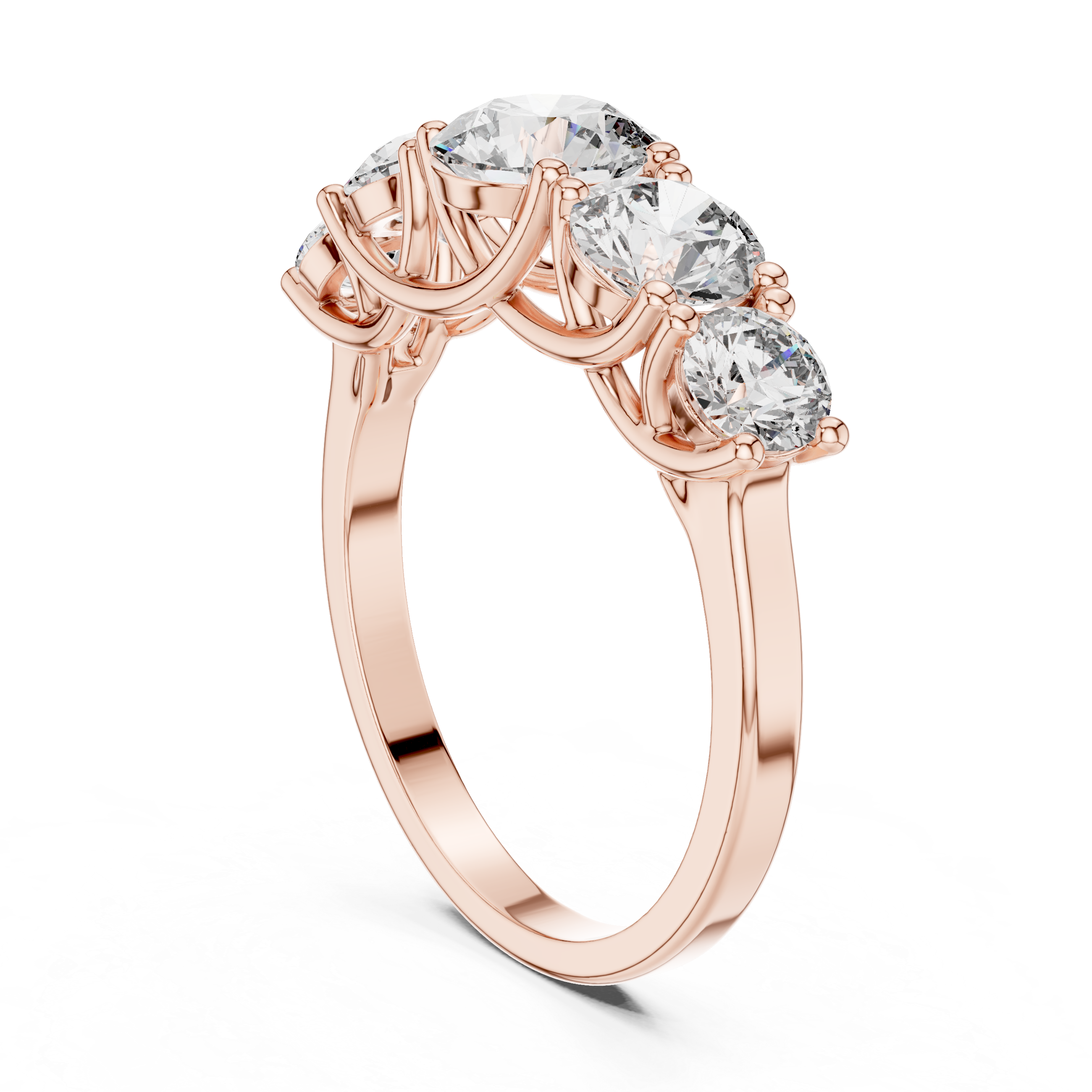 The Rakvere Ring - Round Cut Graduated Five-Stone Ring