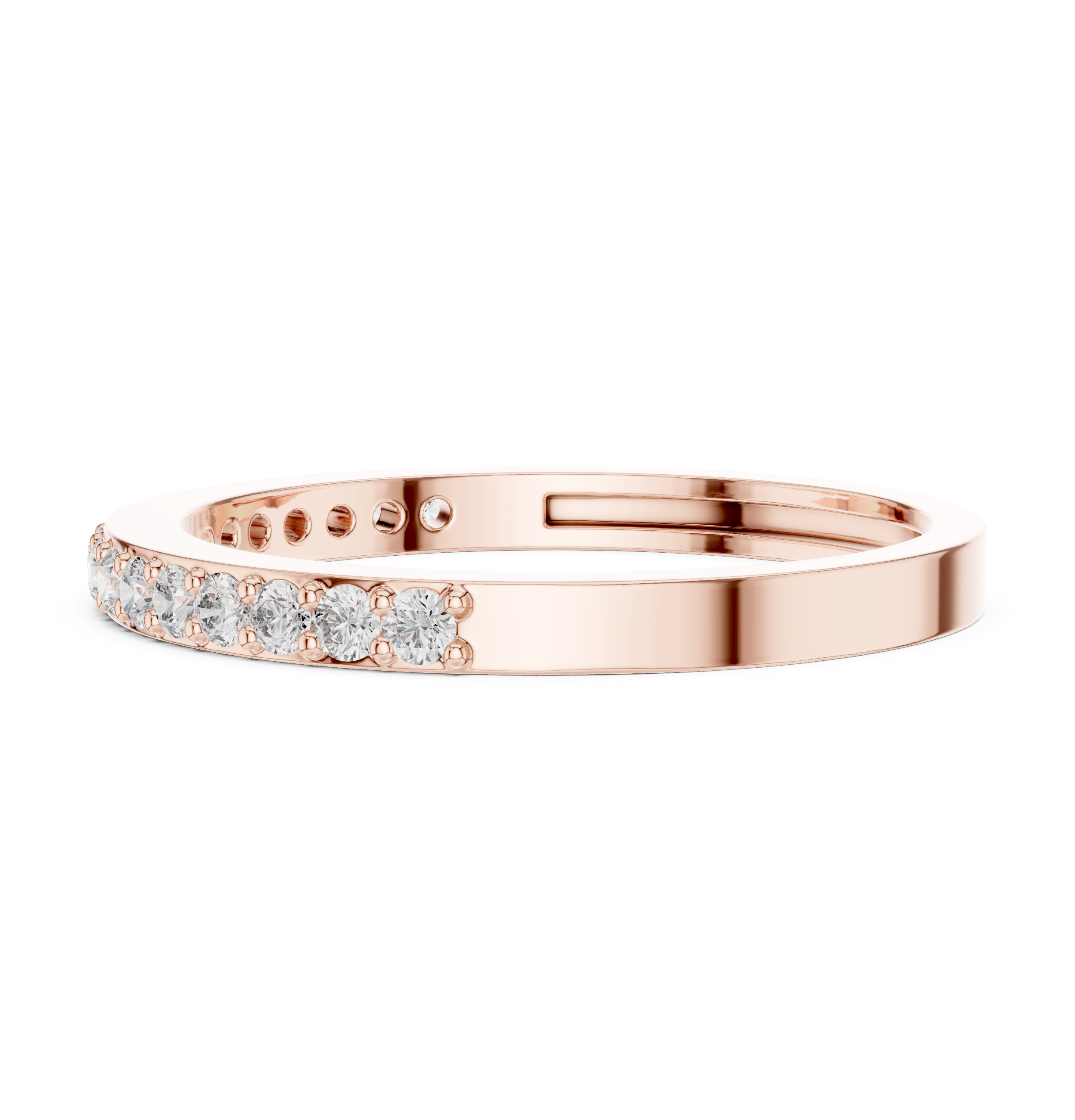 The Tallinn Ring - Round Cut Shared Prong Stackable Band