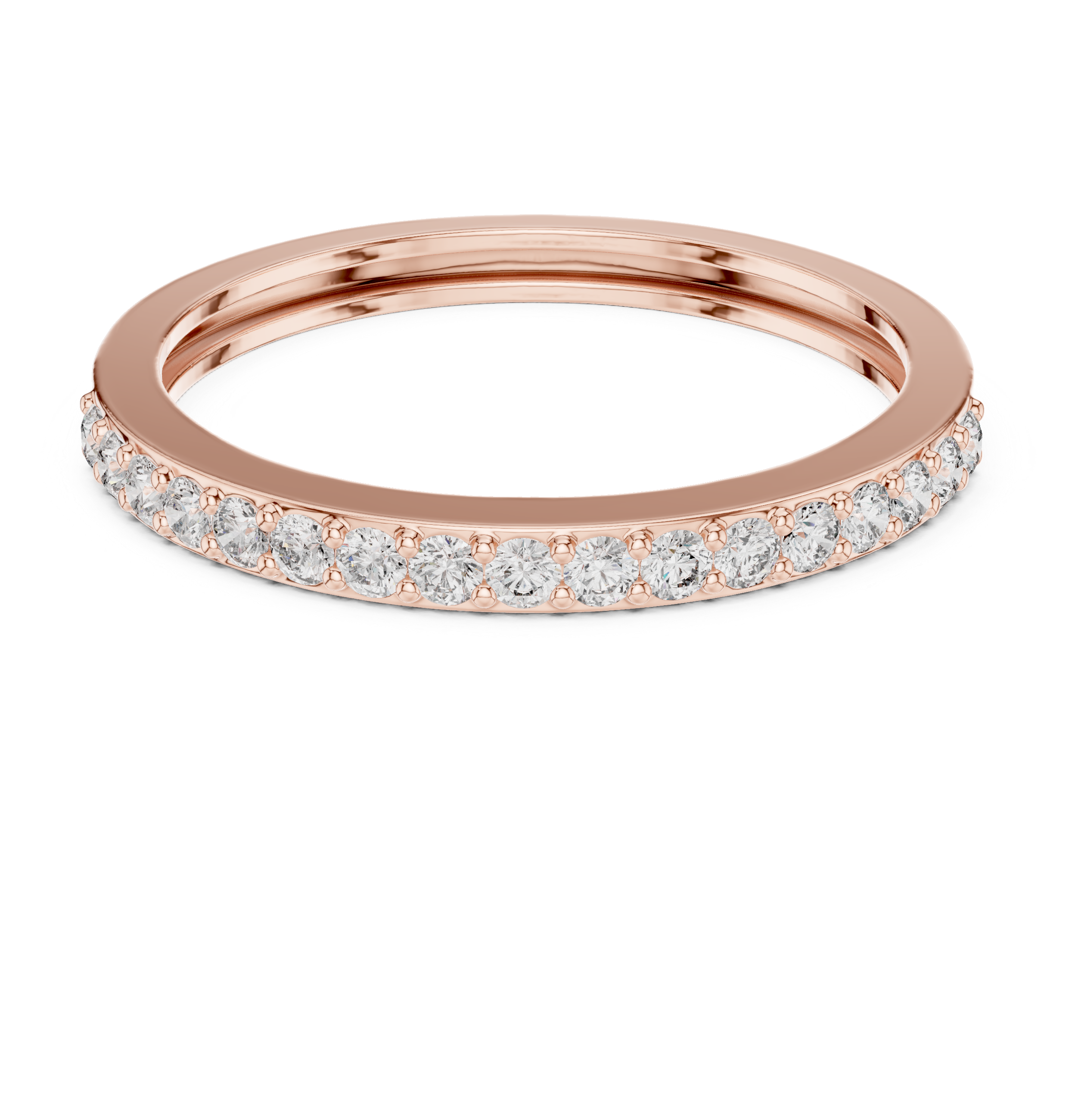 The Tallinn Ring - Round Cut Shared Prong Stackable Band
