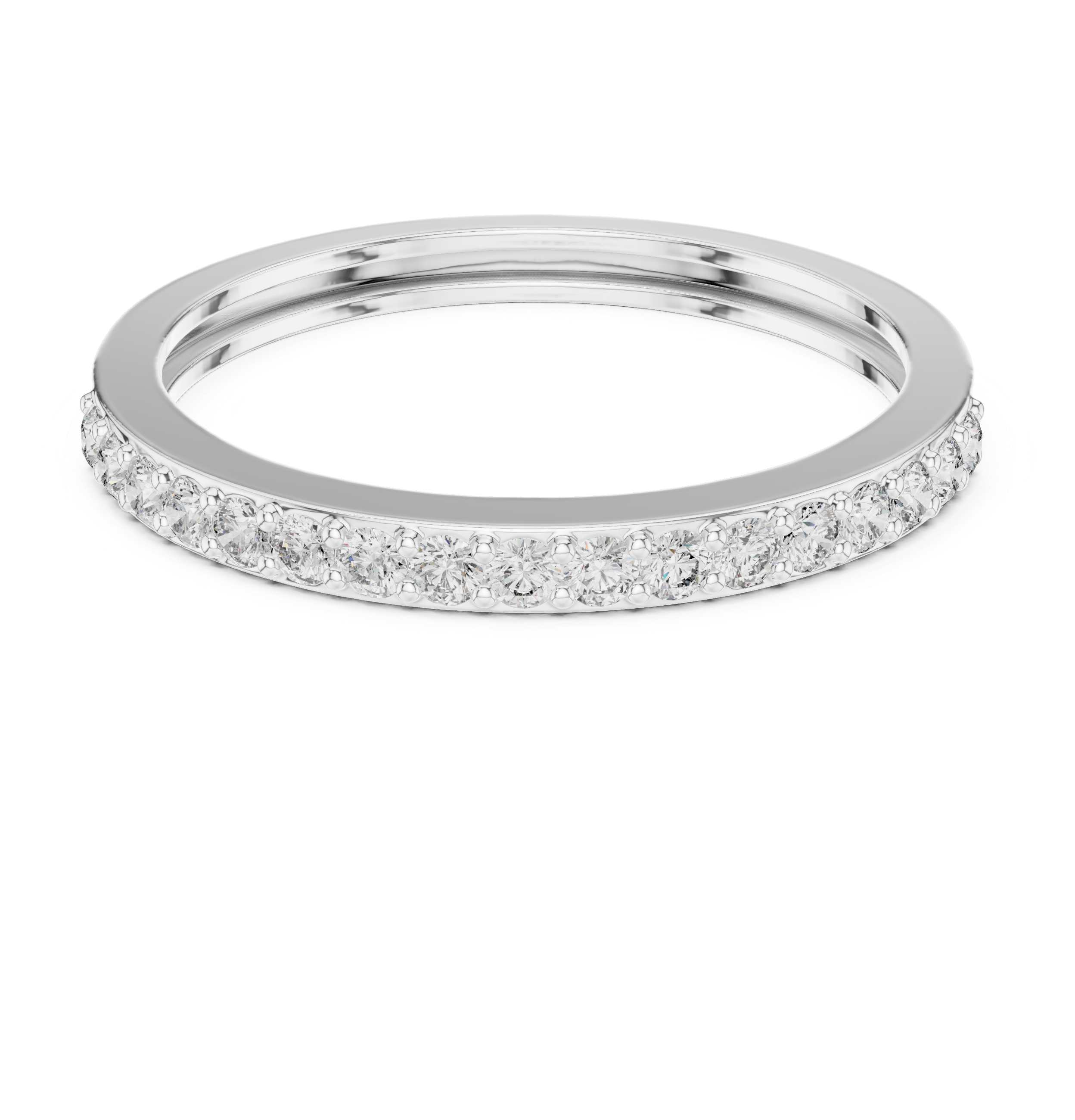 The Tallinn Ring - Round Cut Shared Prong Stackable Band