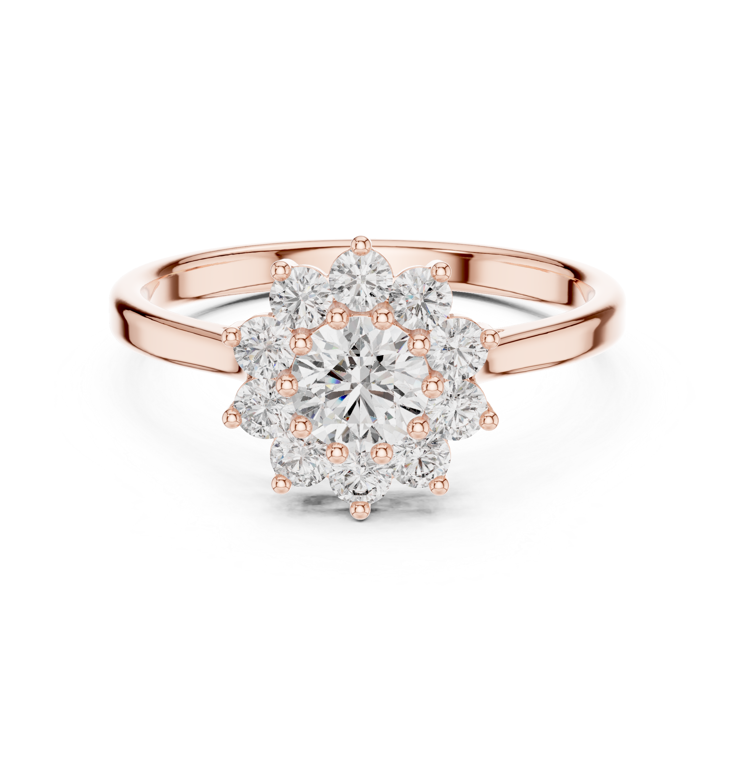 The Porvoo Ring - Round Cut Floral Cluster Diamond Ring