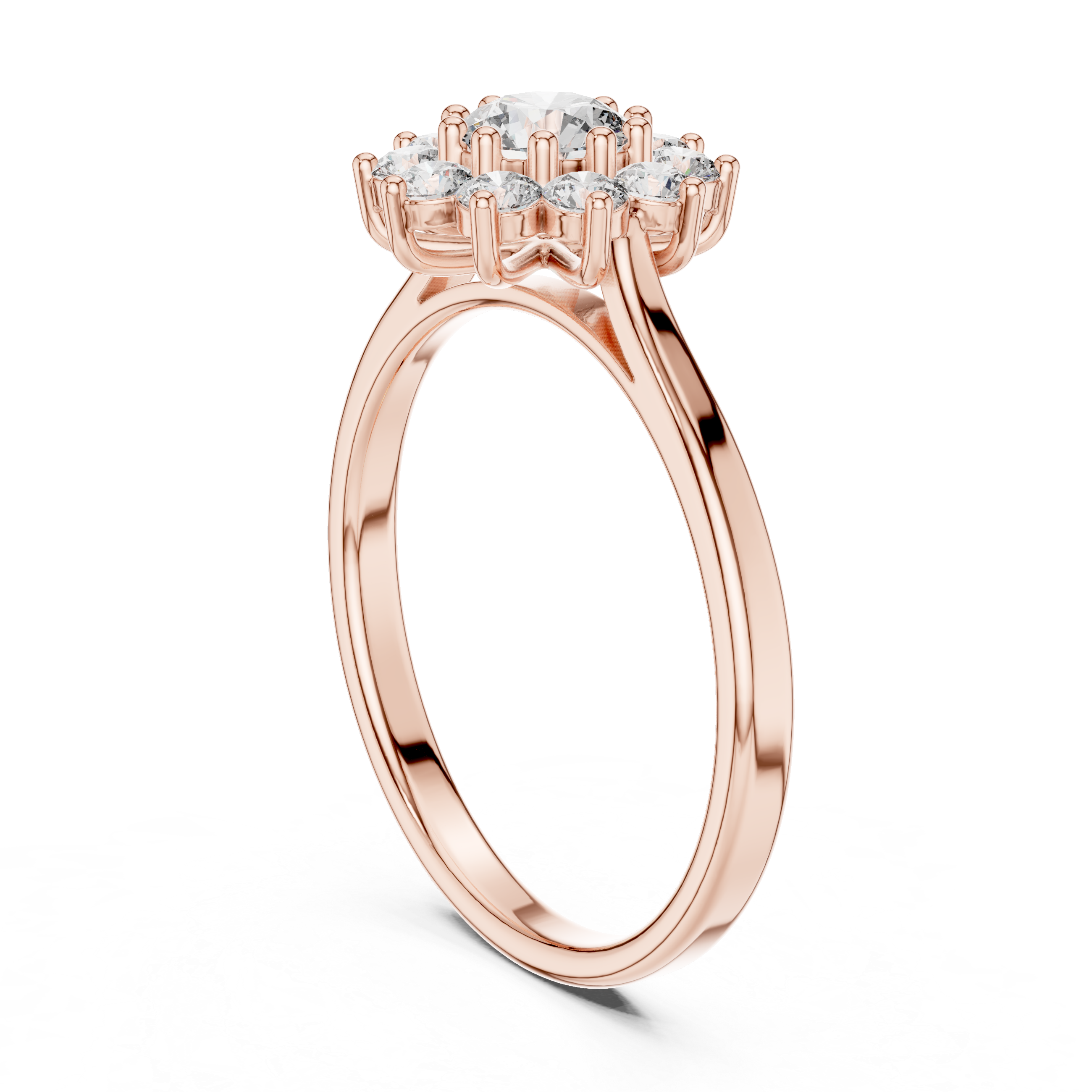 The Porvoo Ring - Round Cut Floral Cluster Diamond Ring