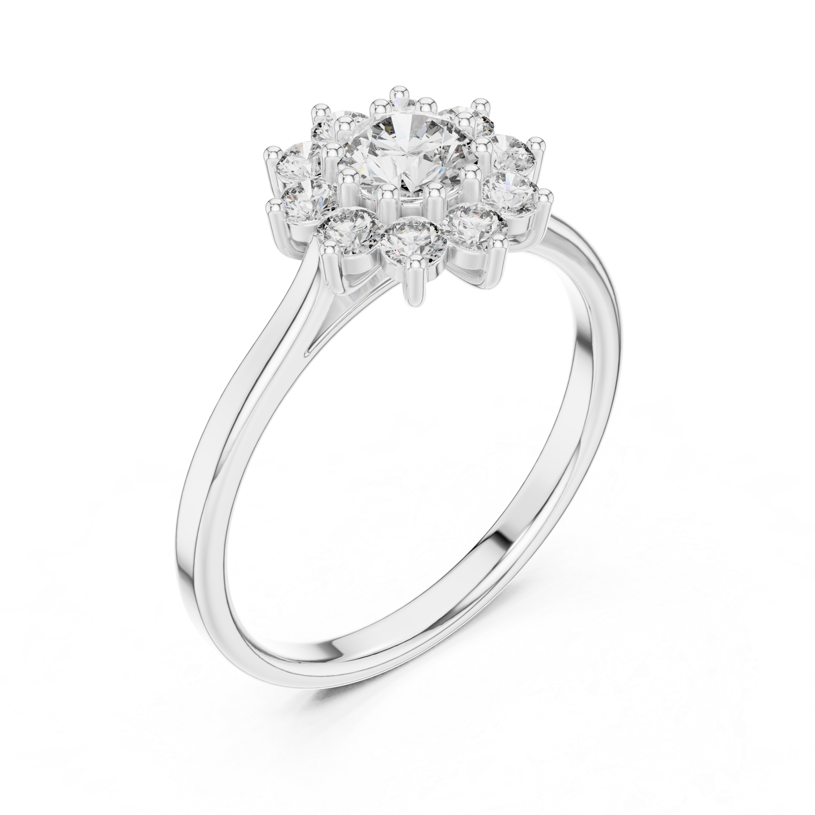 The Porvoo Ring - Round Cut Floral Cluster Diamond Ring