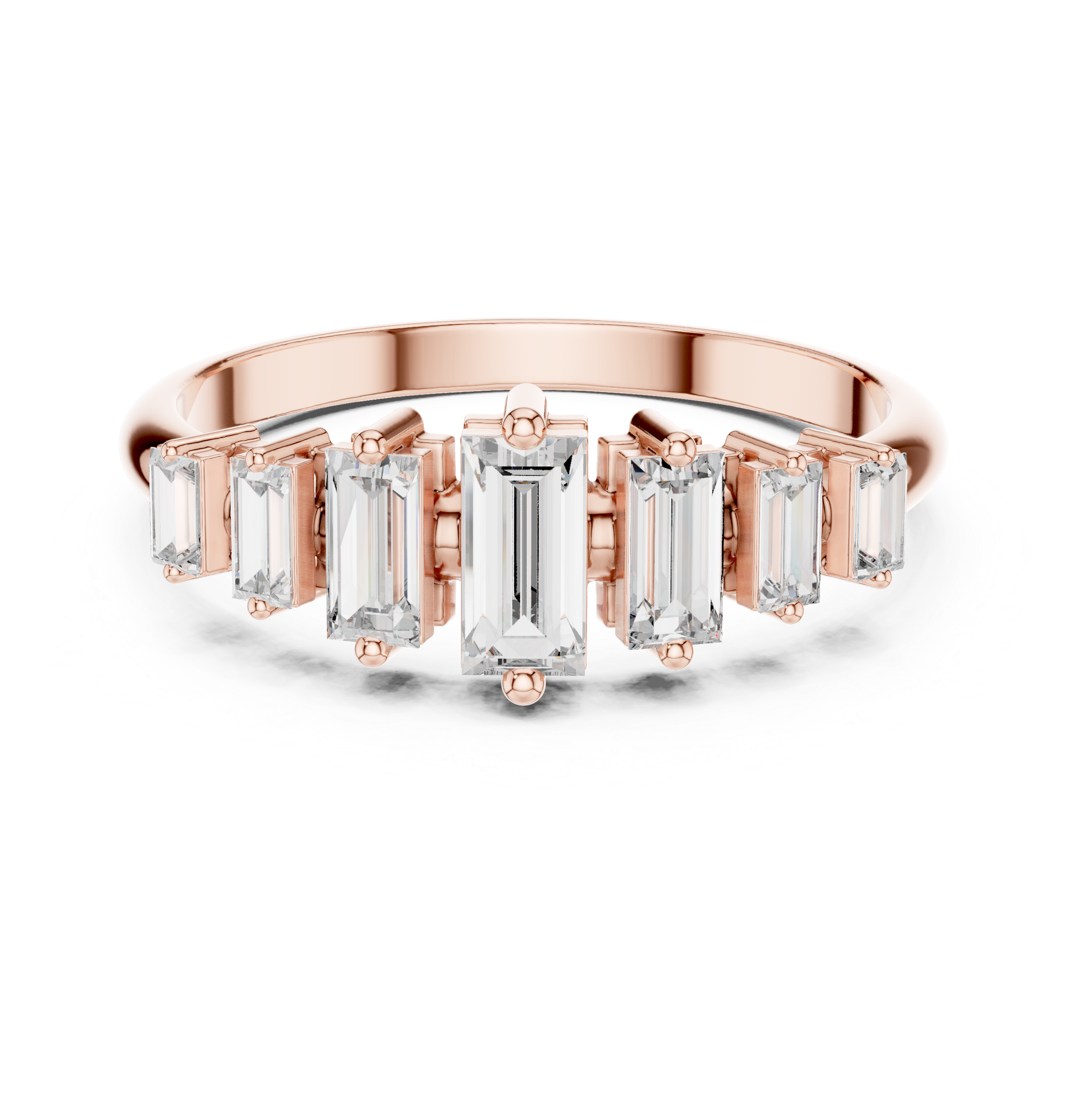 The Rauma Ring - Graduated Baguette Cut Art Deco Fan Band