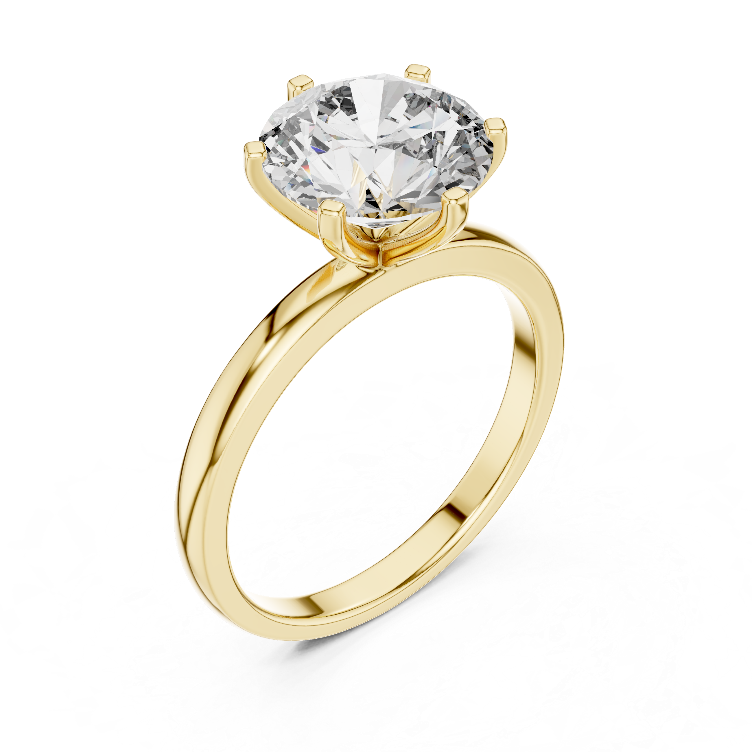 The Holstebro Ring - Round Cut Six-Prong Tulip Solitaire