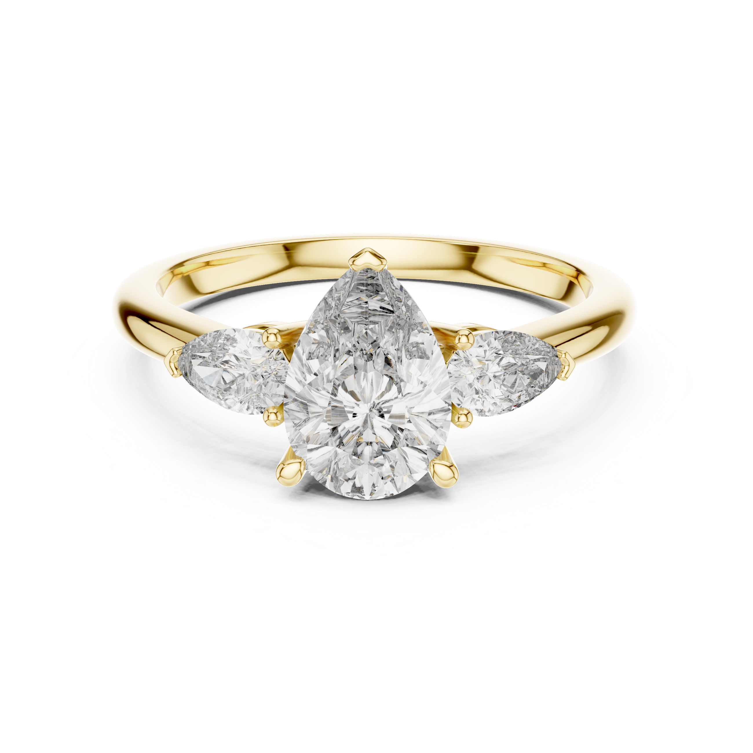 The Mariestad Ring - Pear Cut Three-Stone Trinity Engagement Ring