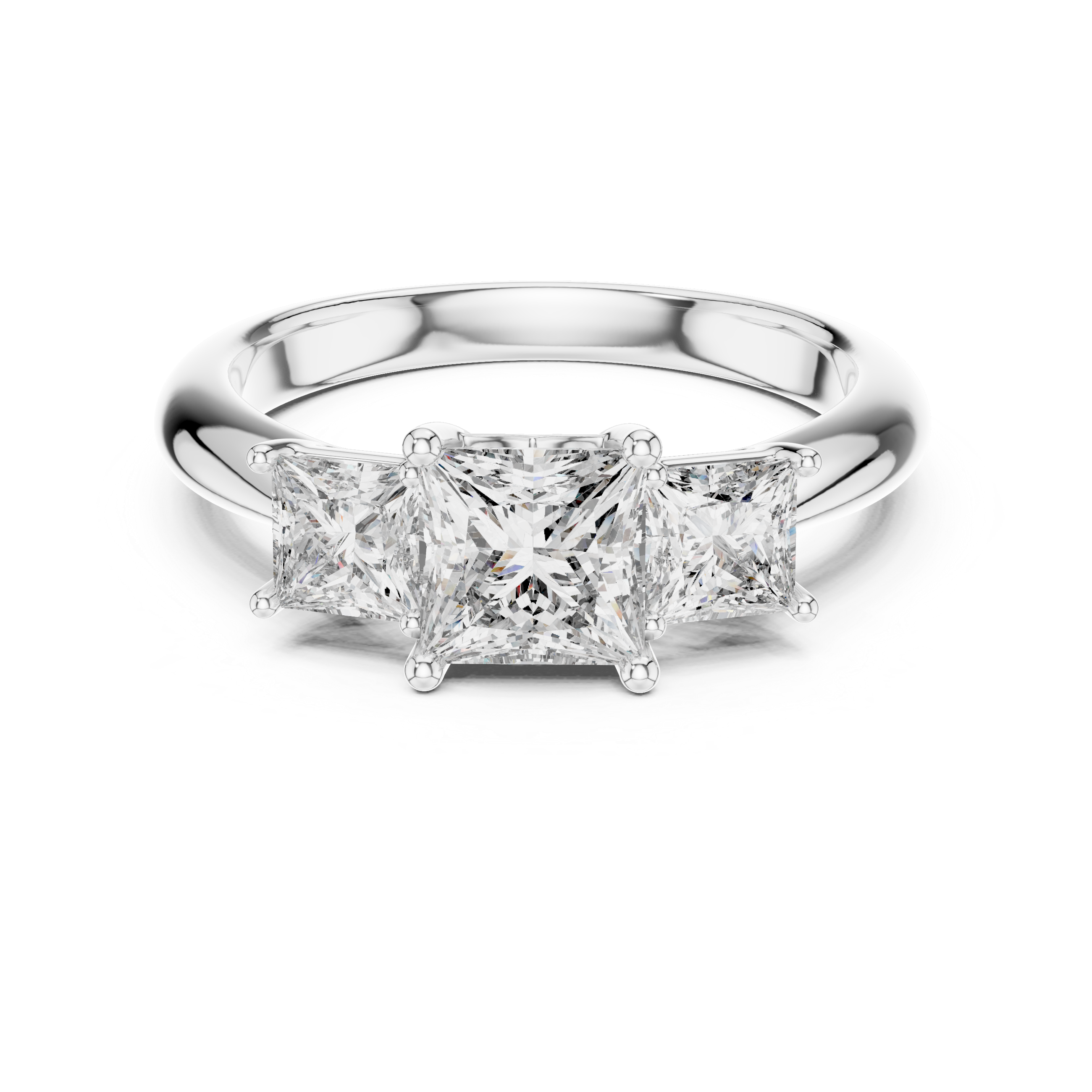 The Mechelen Ring - Princess Cut Three Stones Engagement Ring