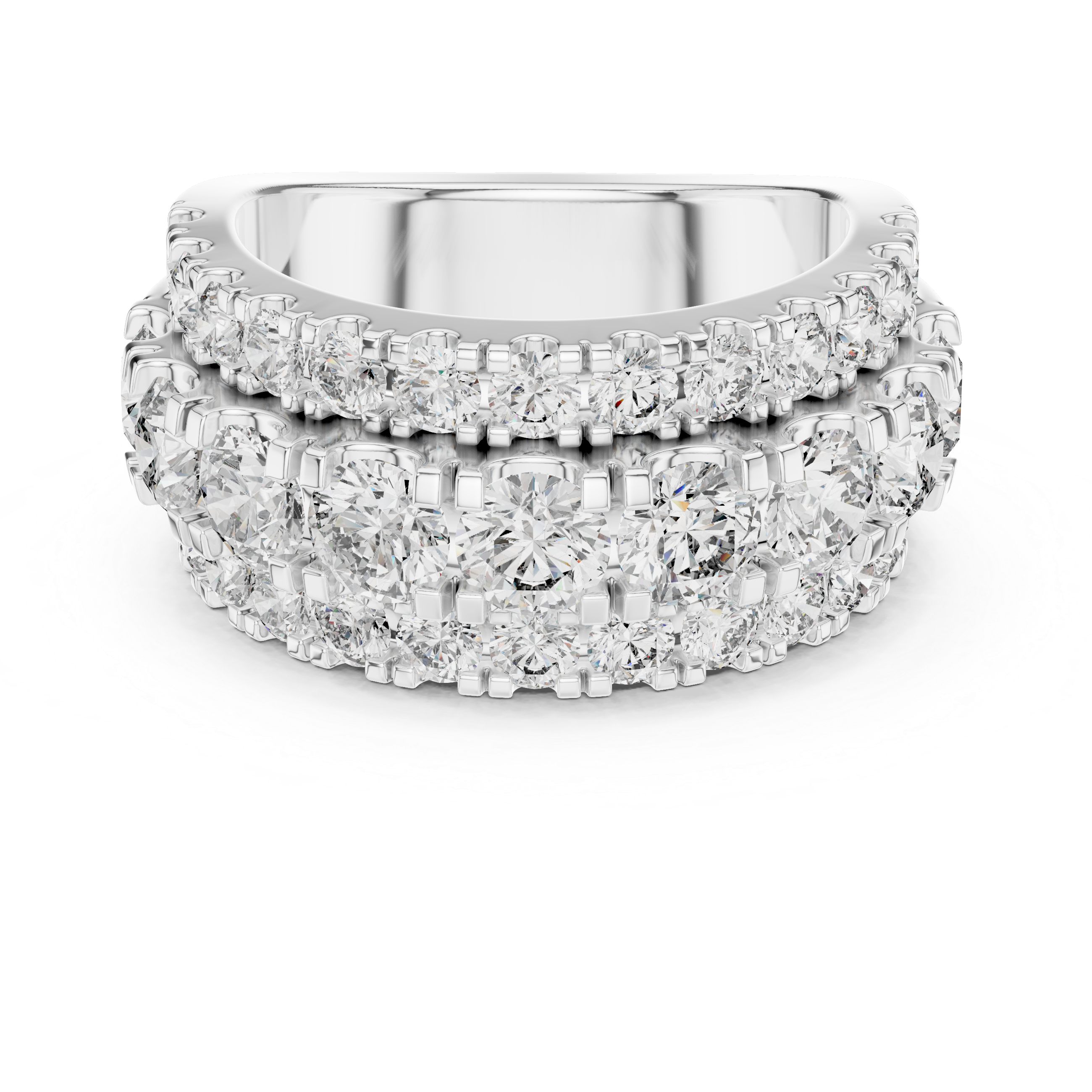 The Delft Band - Multi-Row Round Diamond Statement Band