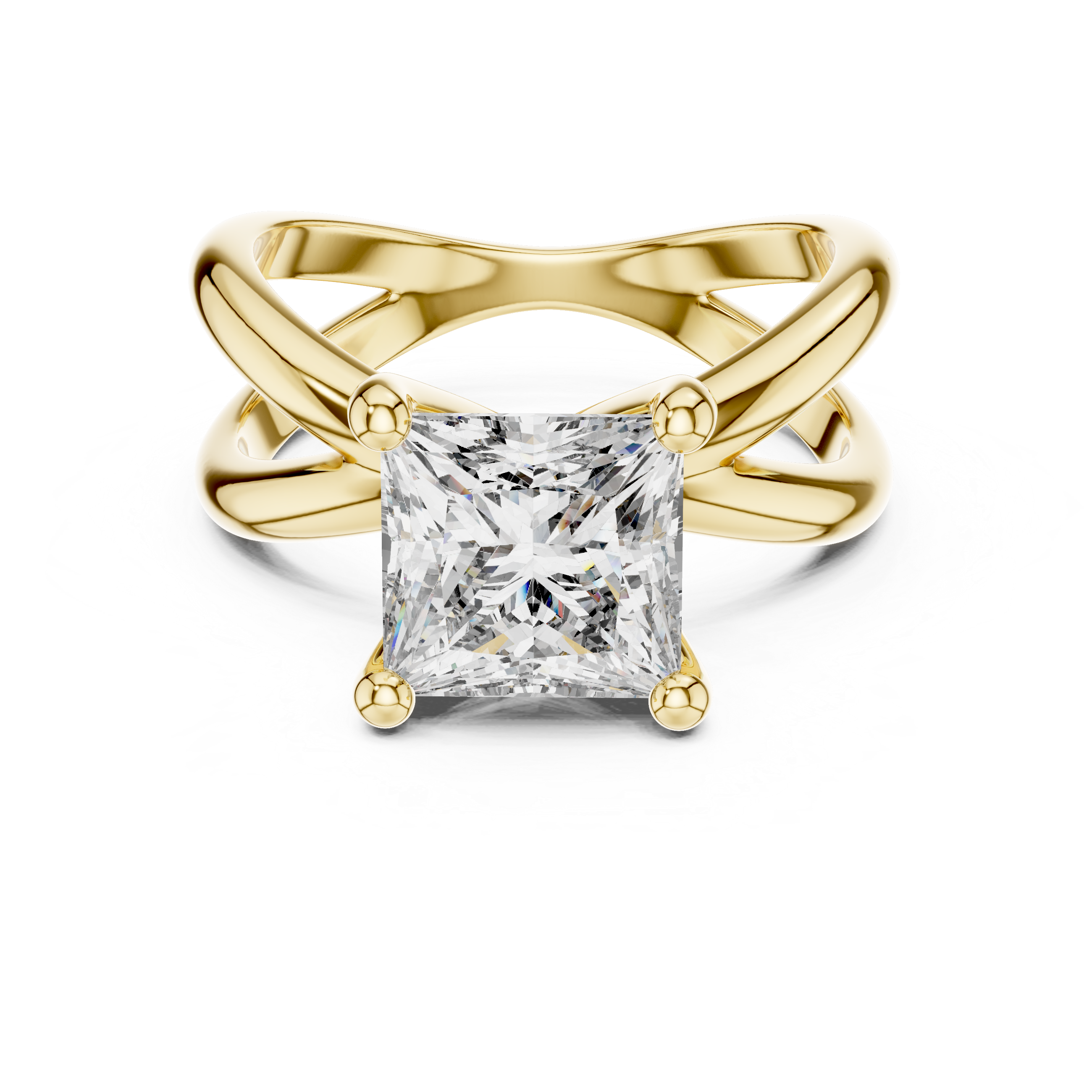 The Utrecht Ring -Princess Cut Split Shank Engagement Ring