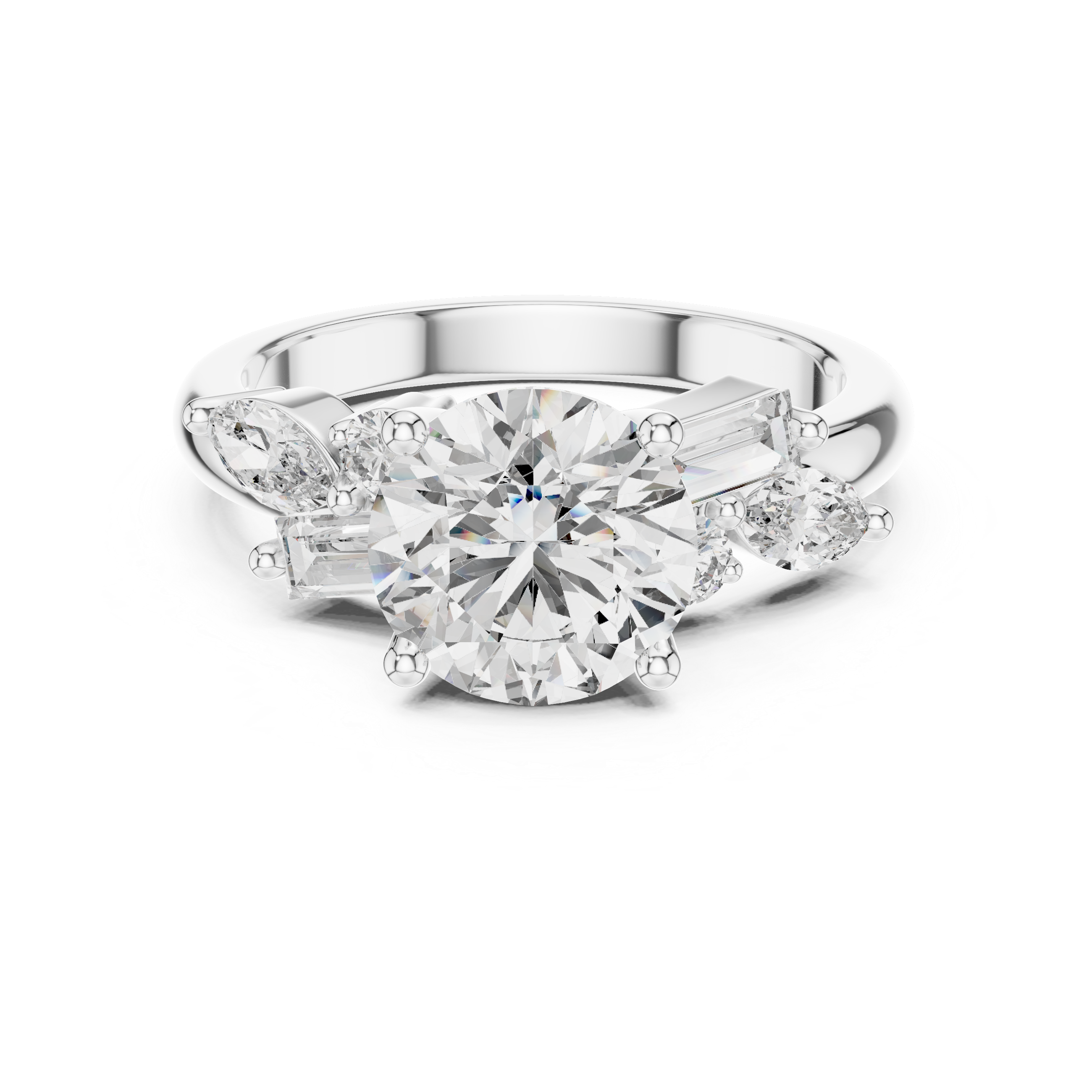 The Aarhus Ring - Round Cut Diamond Cluster Engagement Ring