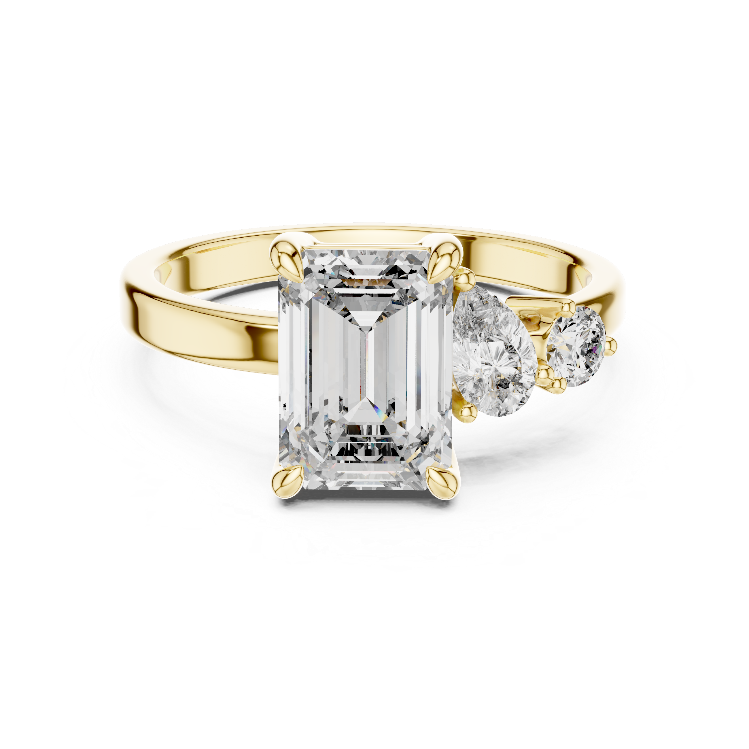 The Aalborg Ring - Emerald Cut Asymmetrical Cluster Ring