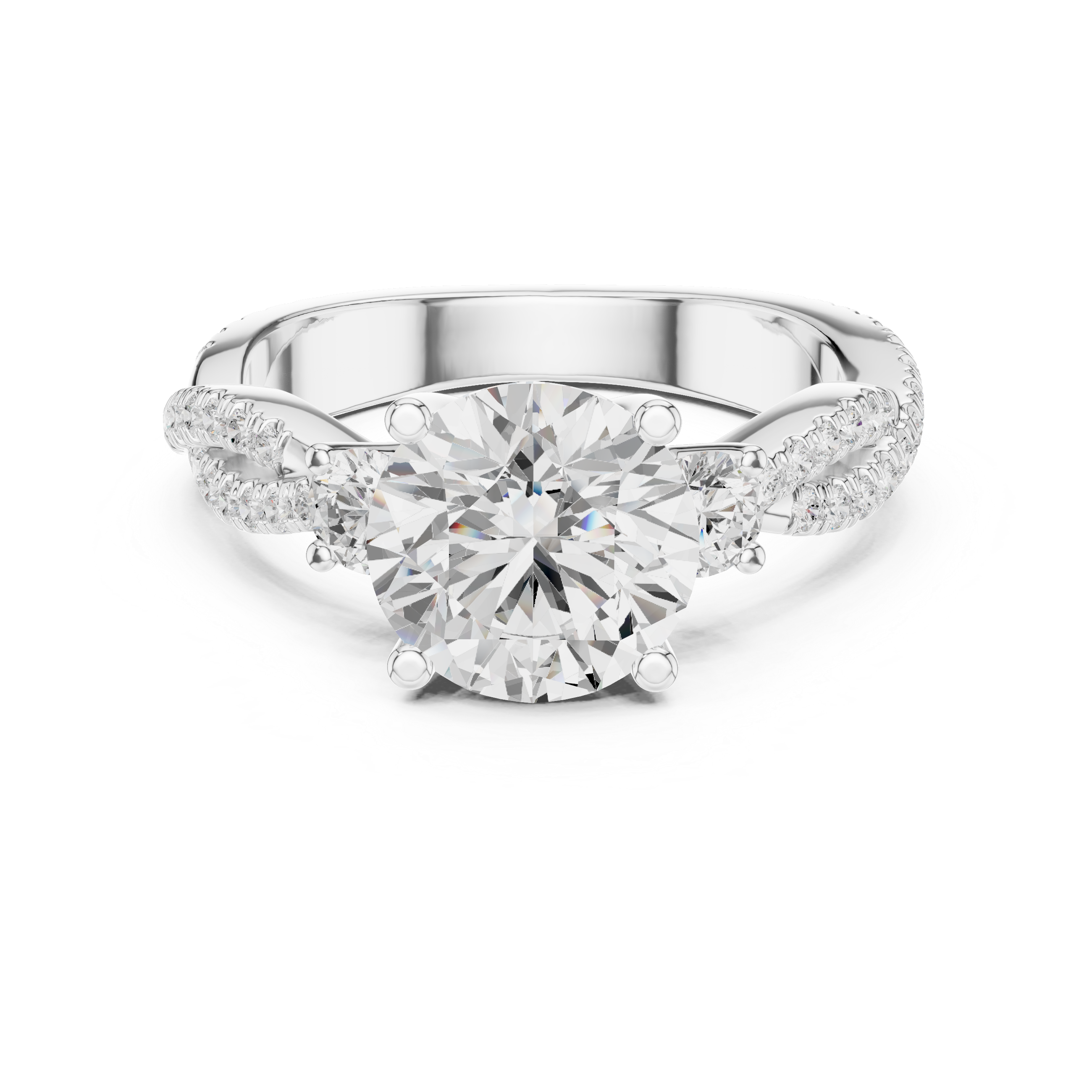 Diamond ring with a white background