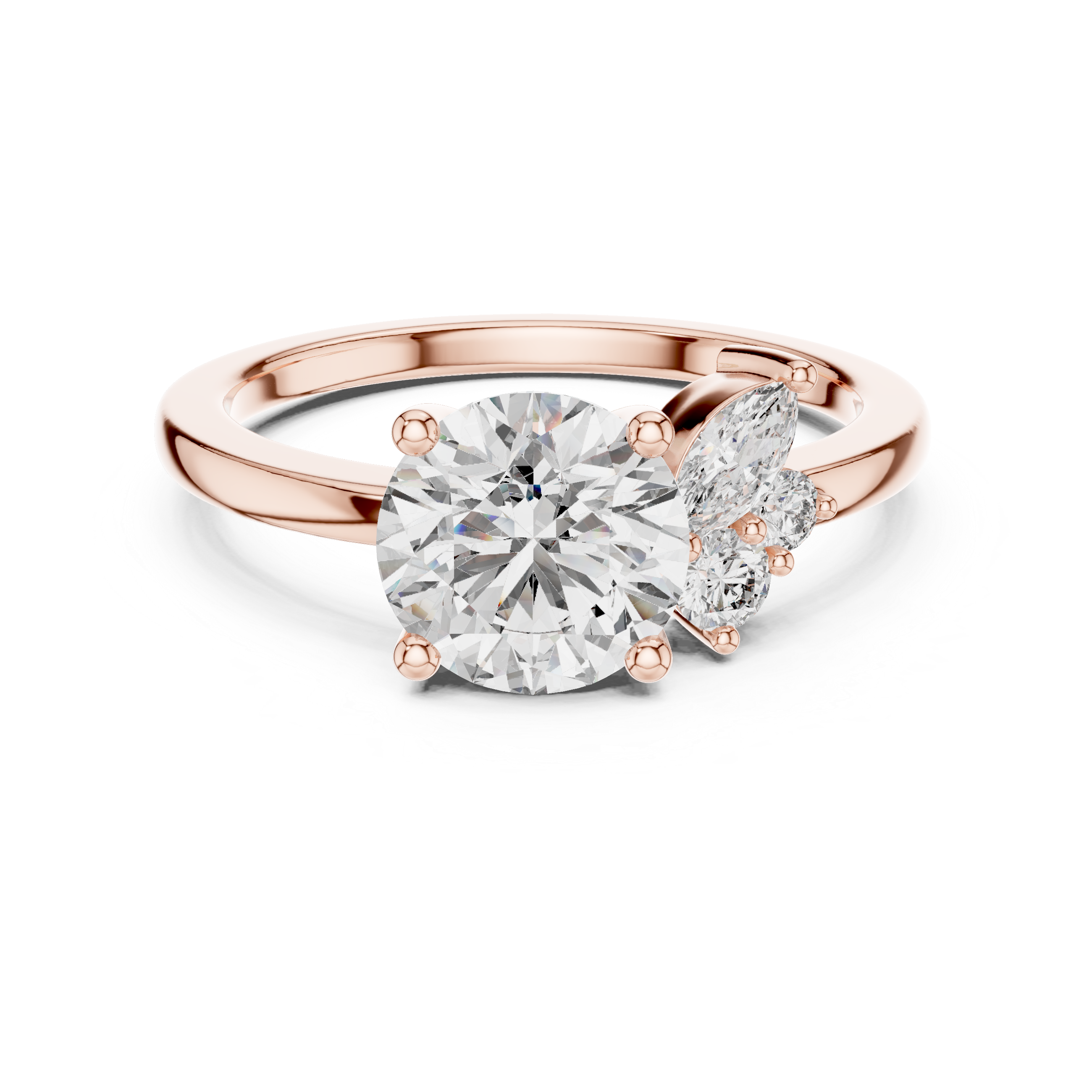 Muur Atelier Solid Gold Asymmetrical Cluster Diamond Engagement Ring