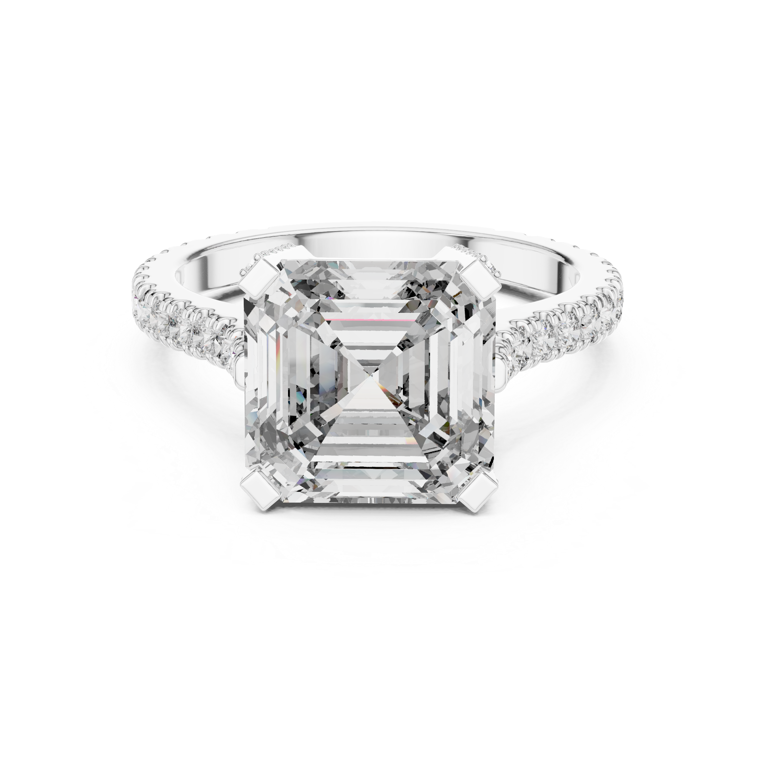 Muur Atelier Solid Gold Square Emerald Cut Diamond Hidden Detail Engagement Ring